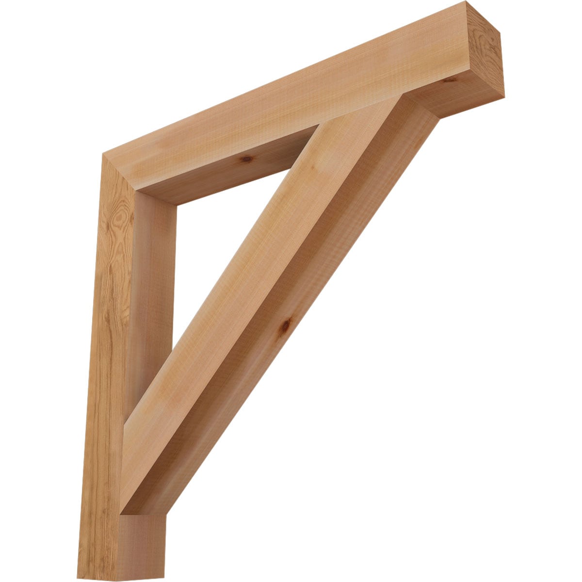Ekena Millwork BKT04X30X30TRA05SWR Traditional block smooth 3-1/2-in x 30-in x 30-in Western red cedar Brown Wood Standard bracket