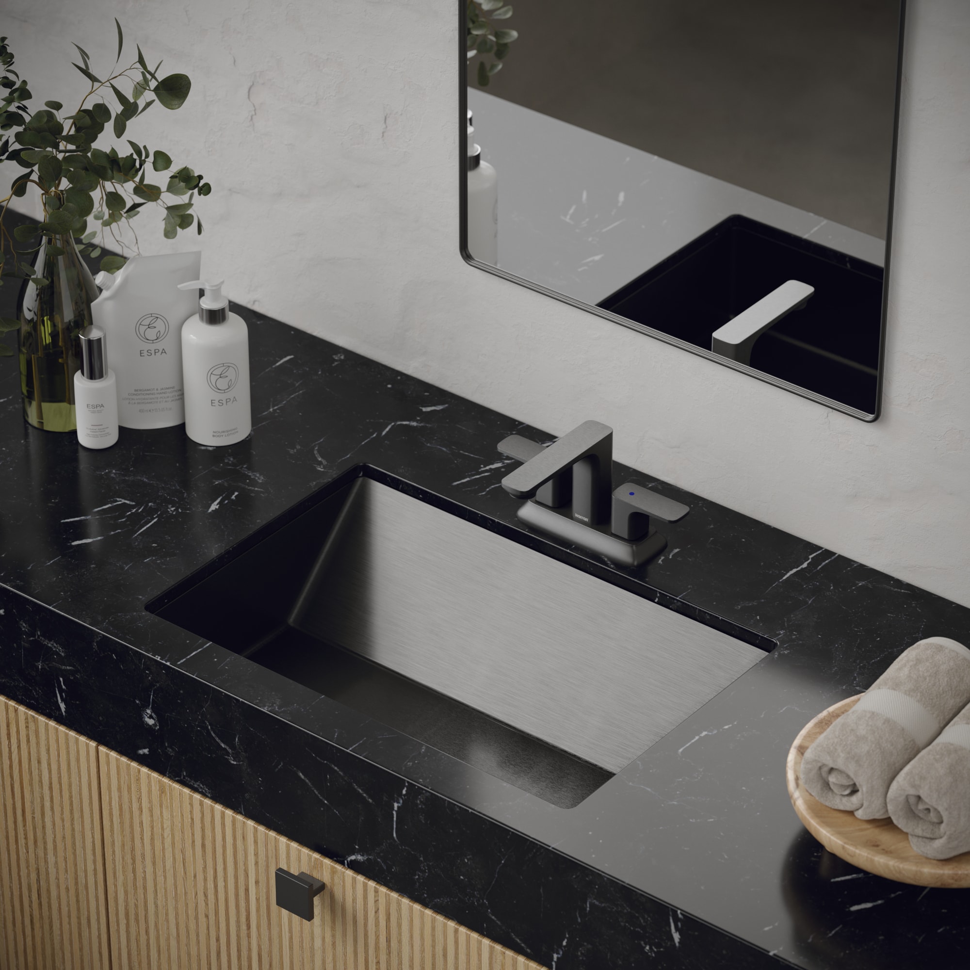 Karran CCU400GG Stainless steel Undermount Rectangular Traditional Gunmetal Grey Bathroom Sink with Drain Included ( 23.625-in x 15.75-in )