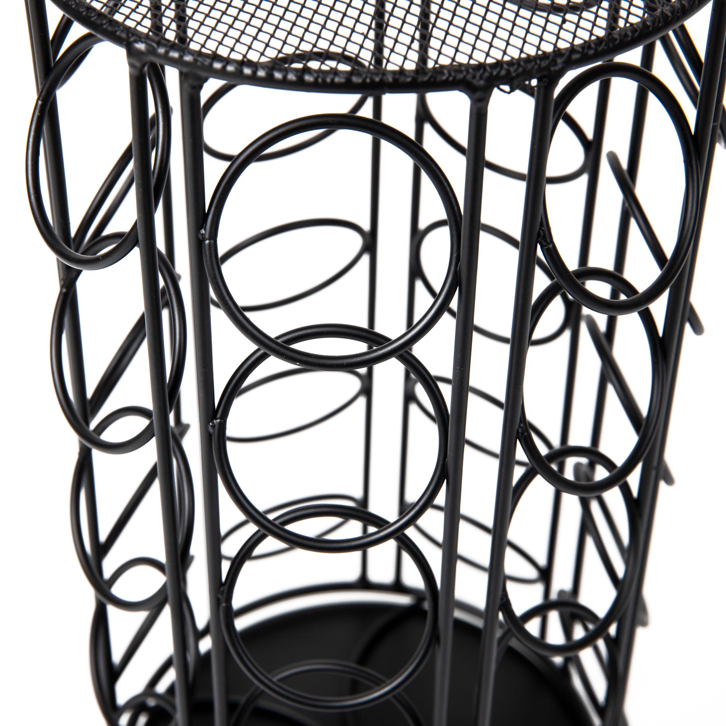 Black Powder-Coated Metal Coffee Pod Carousel with 35-Pod Capacity