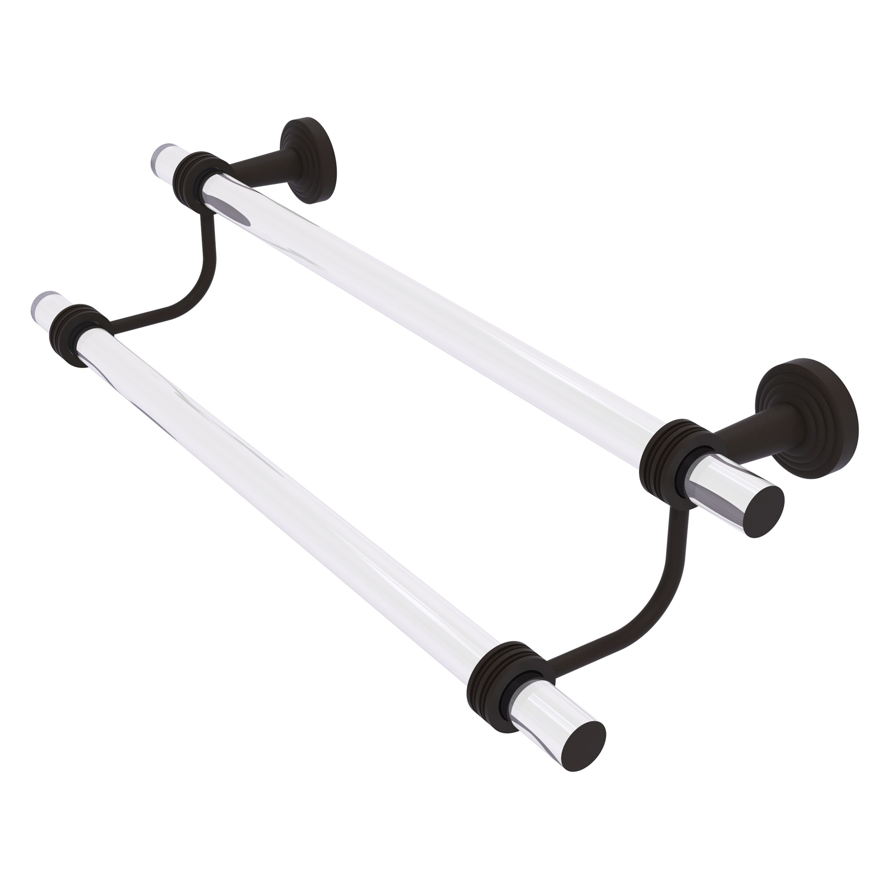 Allied Brass PB-72D-18-ORB Pacific Beach 18-in double Oil-rubbed bronze Wall mount Double Towel Bar