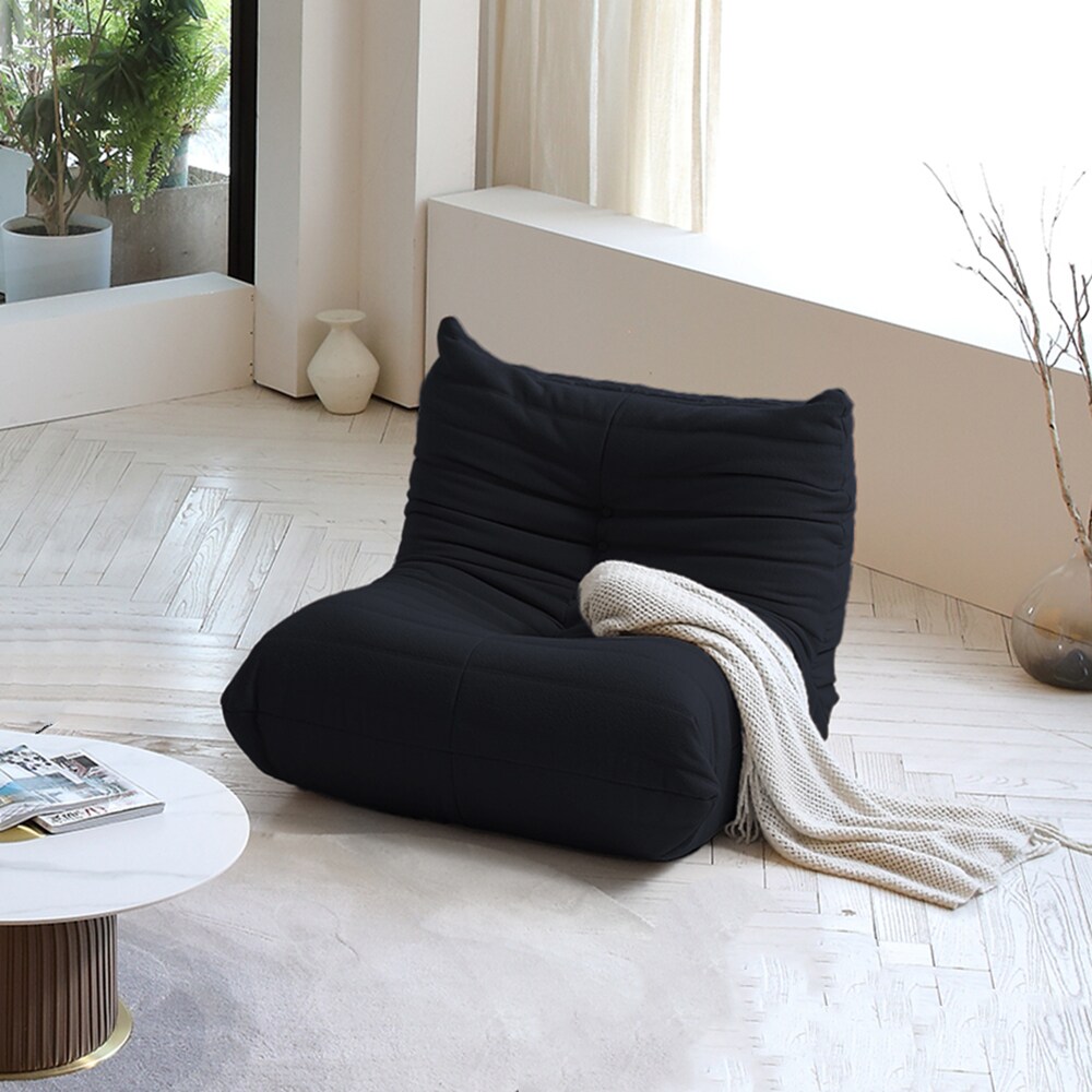 BuotiqHom DH-S1-117BK 45-in Casual Black Velvet 1 -seater Sofa