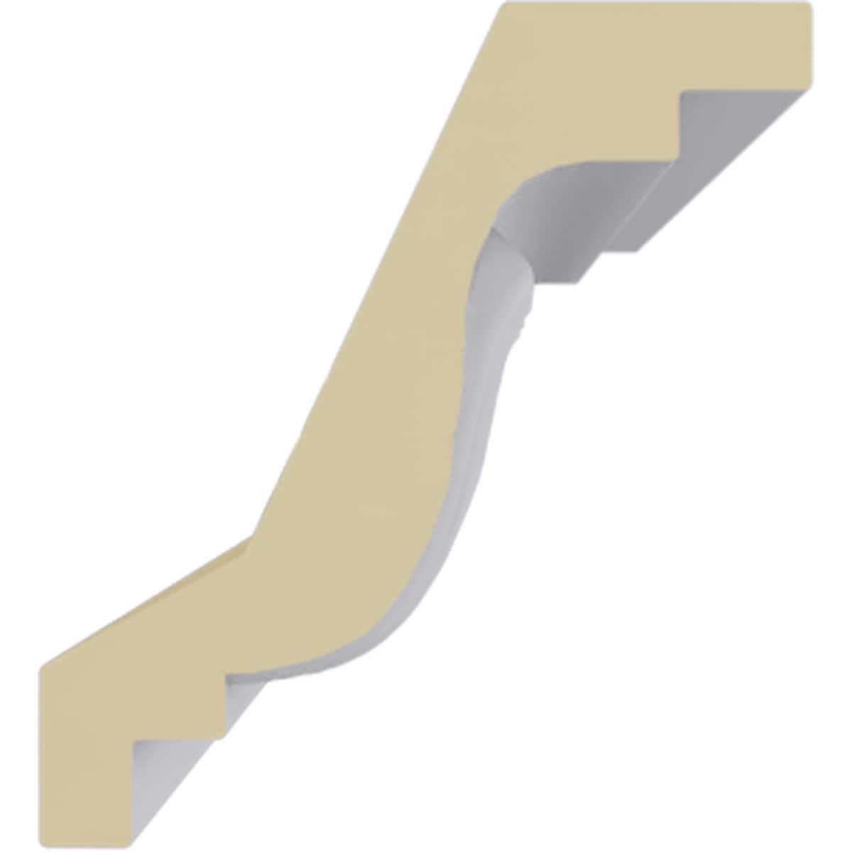 White Floral Polyurethane Crown Moulding, 94.5" Length