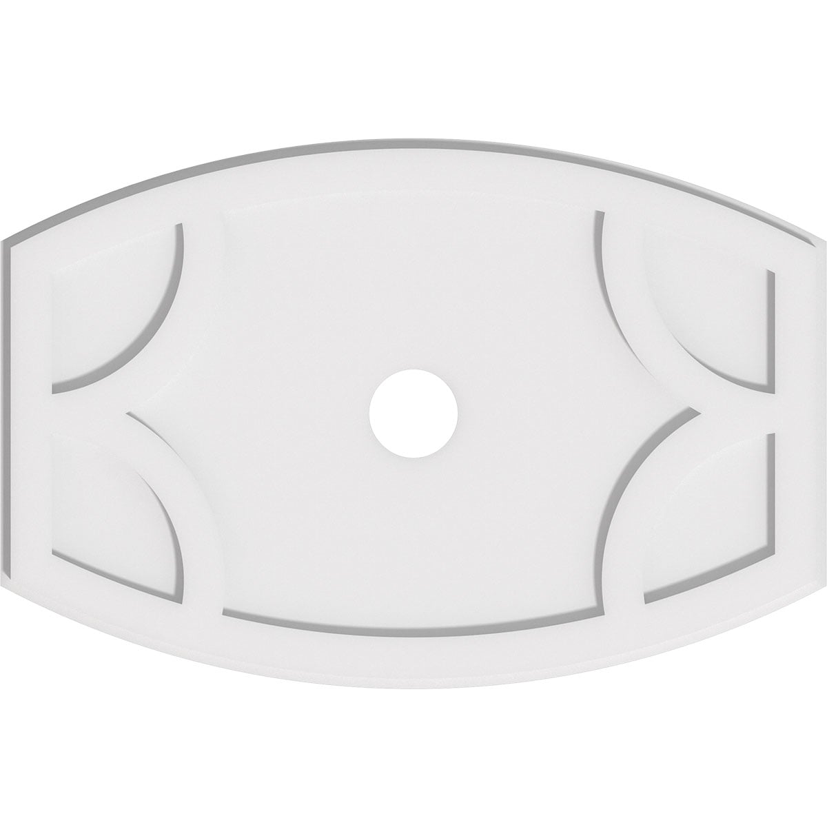 Ekena Millwork CMP28X18KY-03000 Kailey 28-in W x 18.625-in L Contemporary White PVC Whole Ceiling Medallion