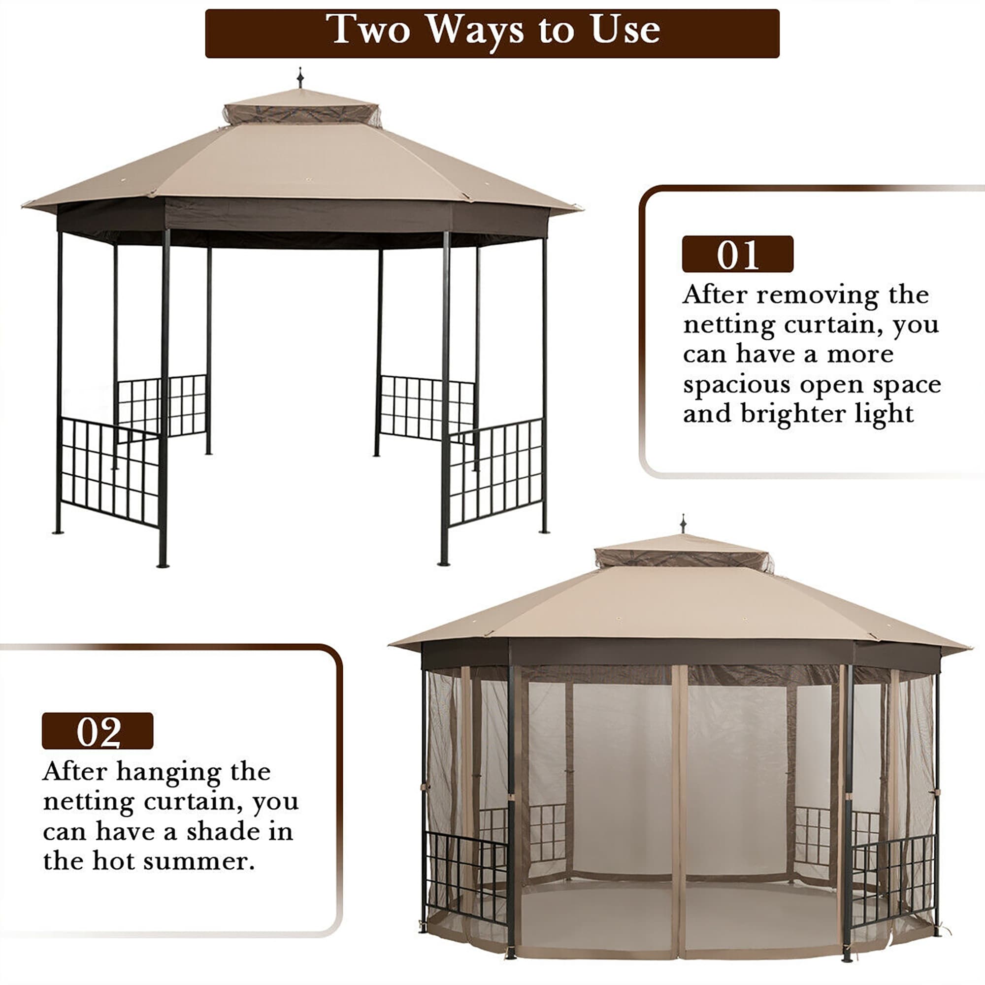 Forclover HYFW-G83CF Wood-Resin-Gazebos - View #6