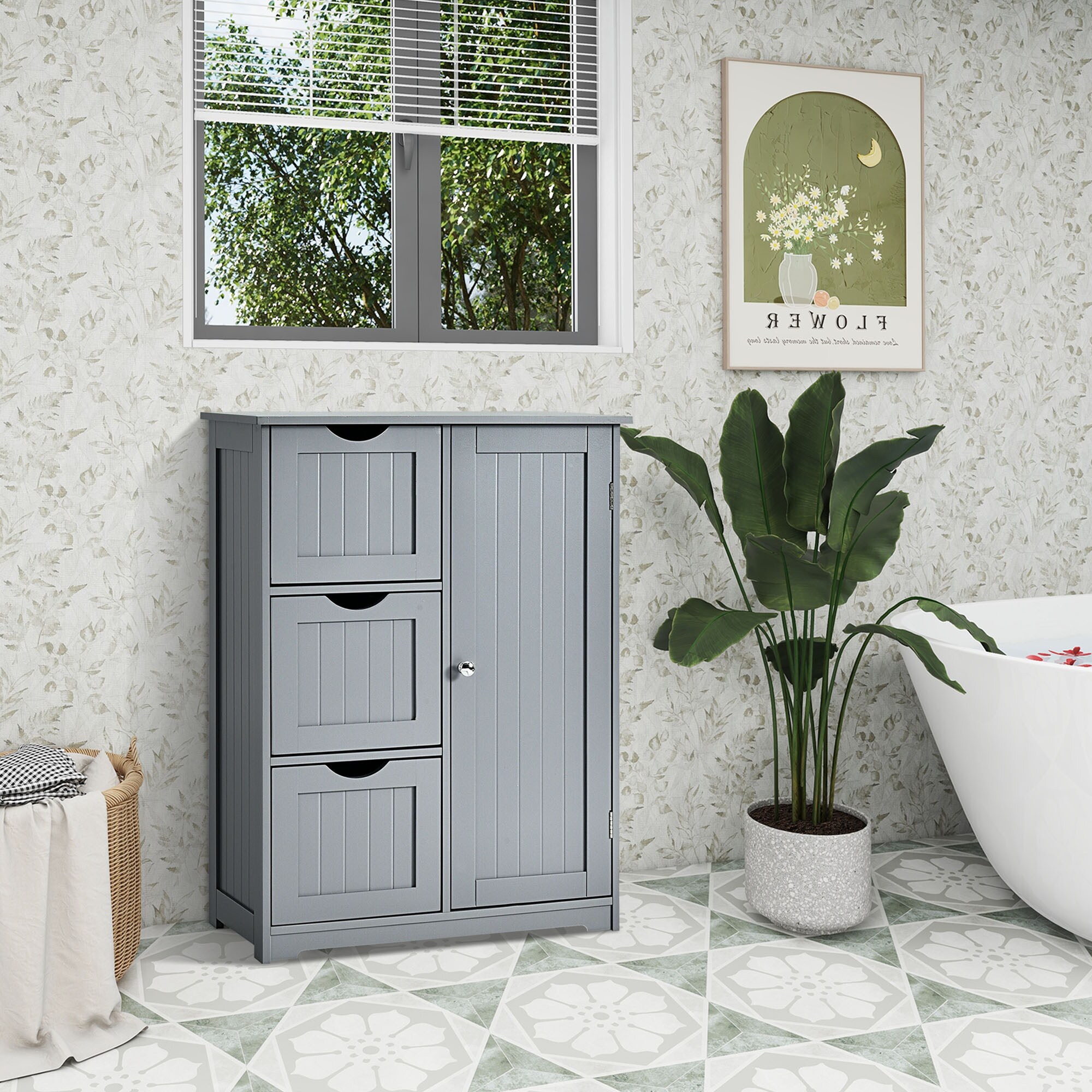 WELLFOR OUJ66236GR Linen-Cabinets - View #4