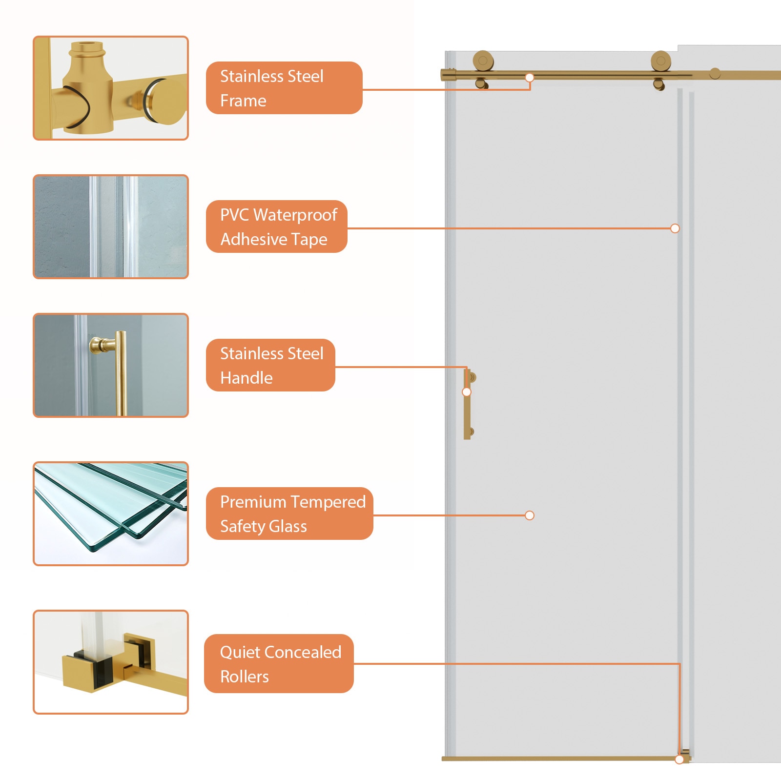 Lordear HWM-LD-3B31-1-34SS Shower-Doors - View #3