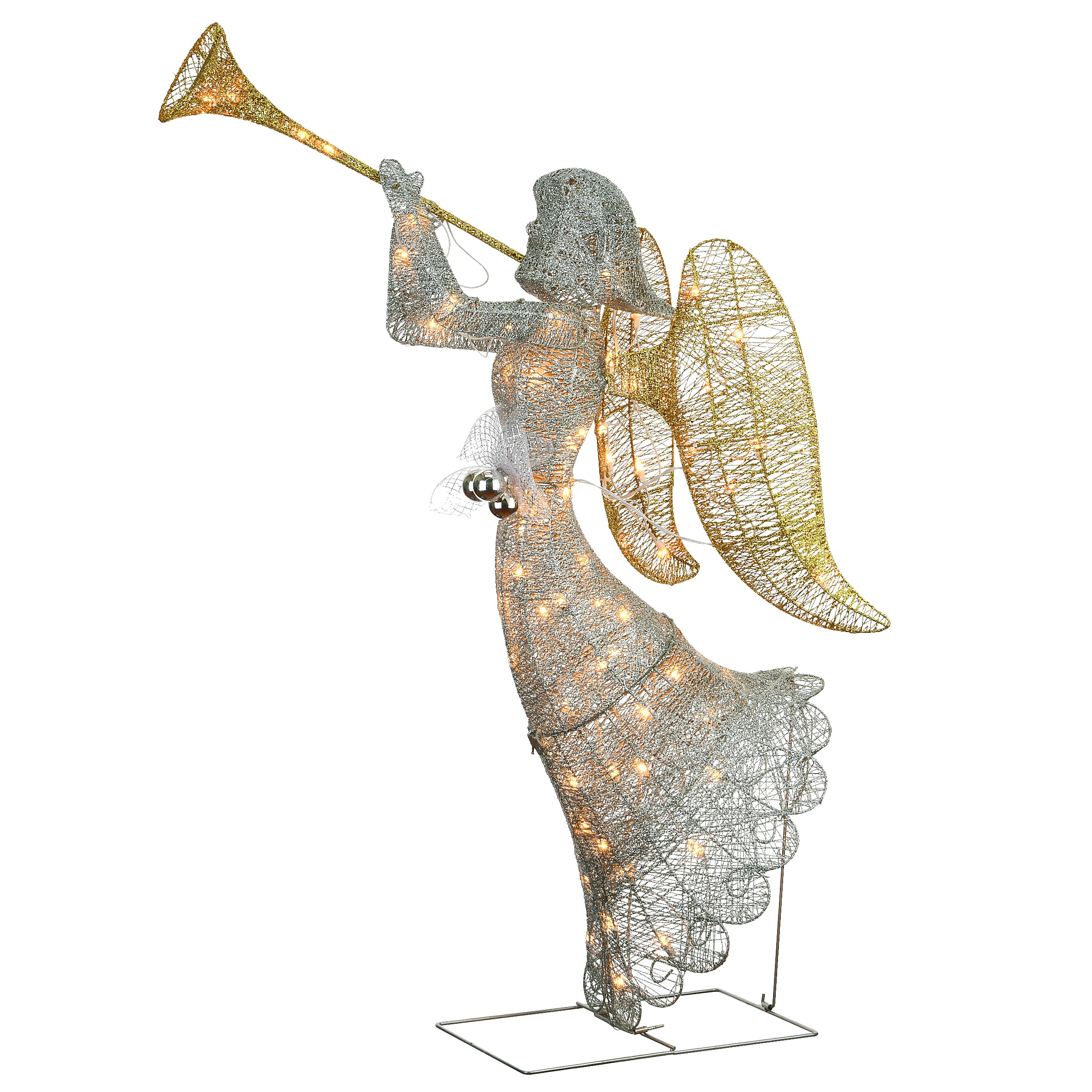 National Tree Company DF-070005U 48-Inches Freestanding Angel Free standing decoration with White LED Lights