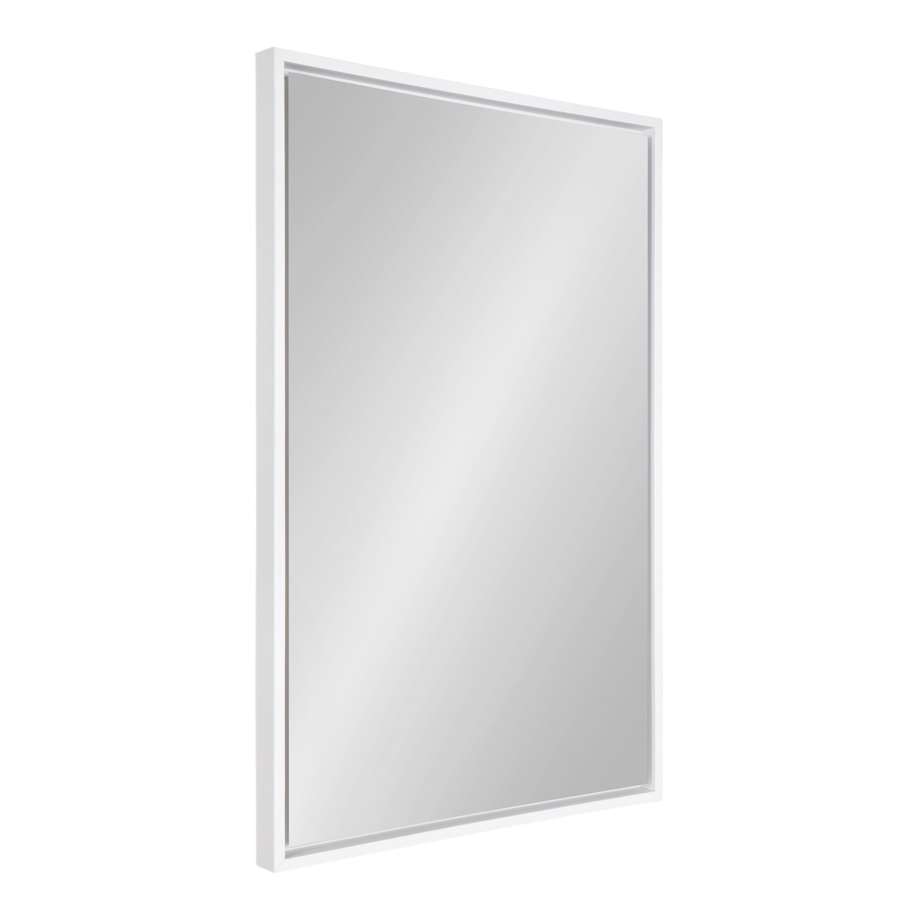 Kate and Laurel 217793 Evans 24-Inches W x 36-Inches H Rectangle White Framed Wall Mirror