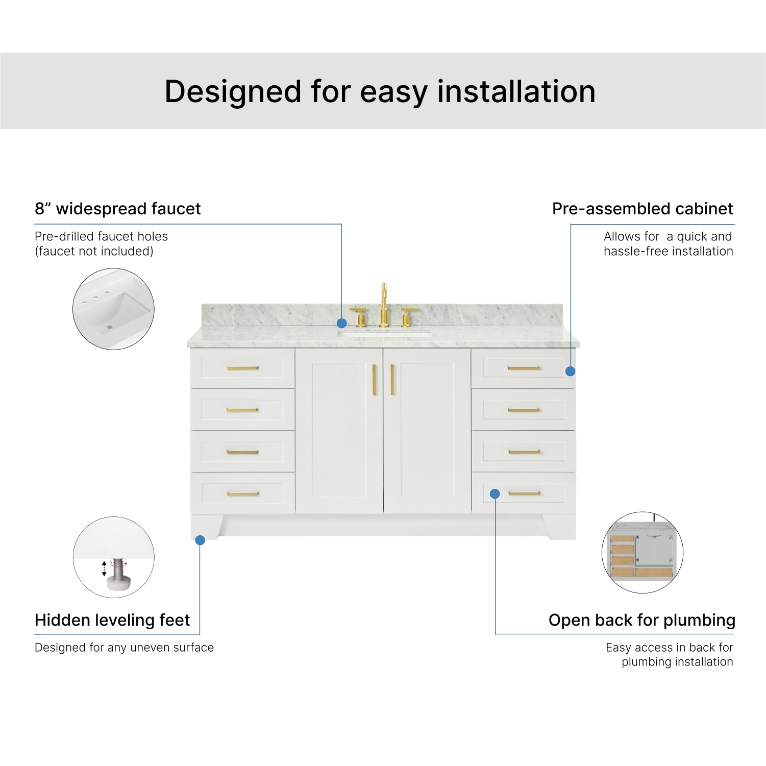 ARIEL Q067SCW2RVOWHT Bath-Vanity-Combo - View #7
