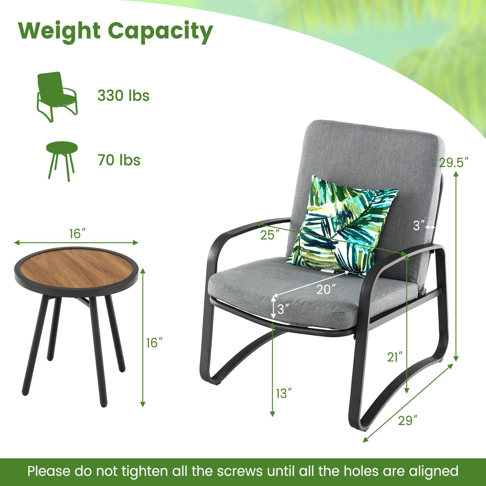 Forclover HBV-00WHI Patio-Conversation-Sets - View #7