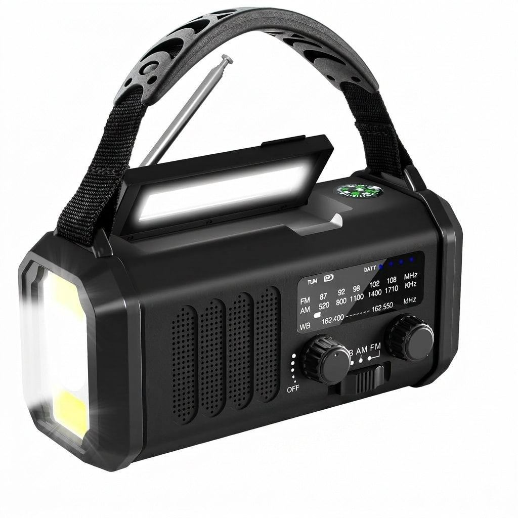 Etokfoks Hand Crank Portable Weather Radio AM FM NOAA with Solar ...