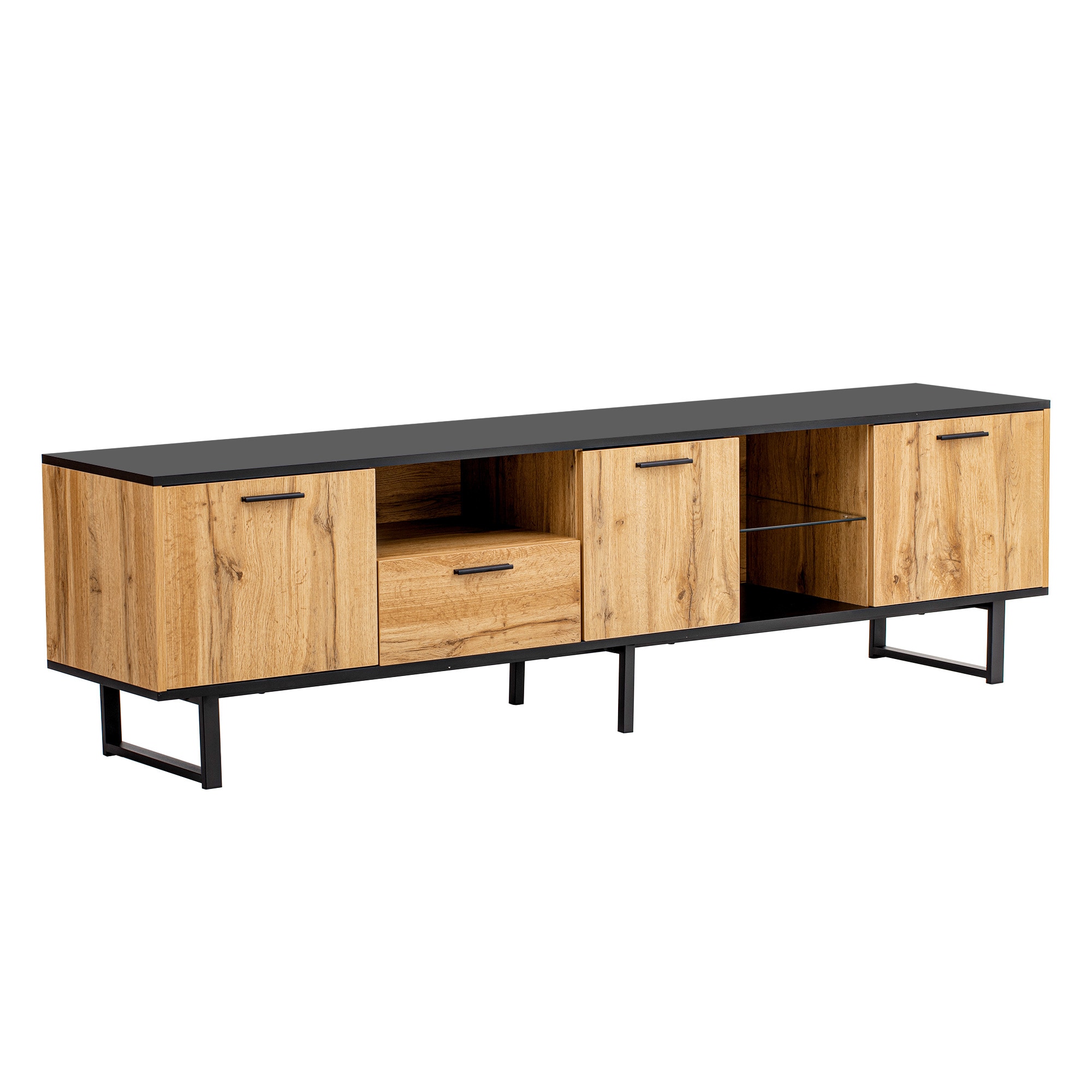 Flynama L-P172959P Modern/Contemporary Brown TV stand ( Accommodates TVs up to 80-in )