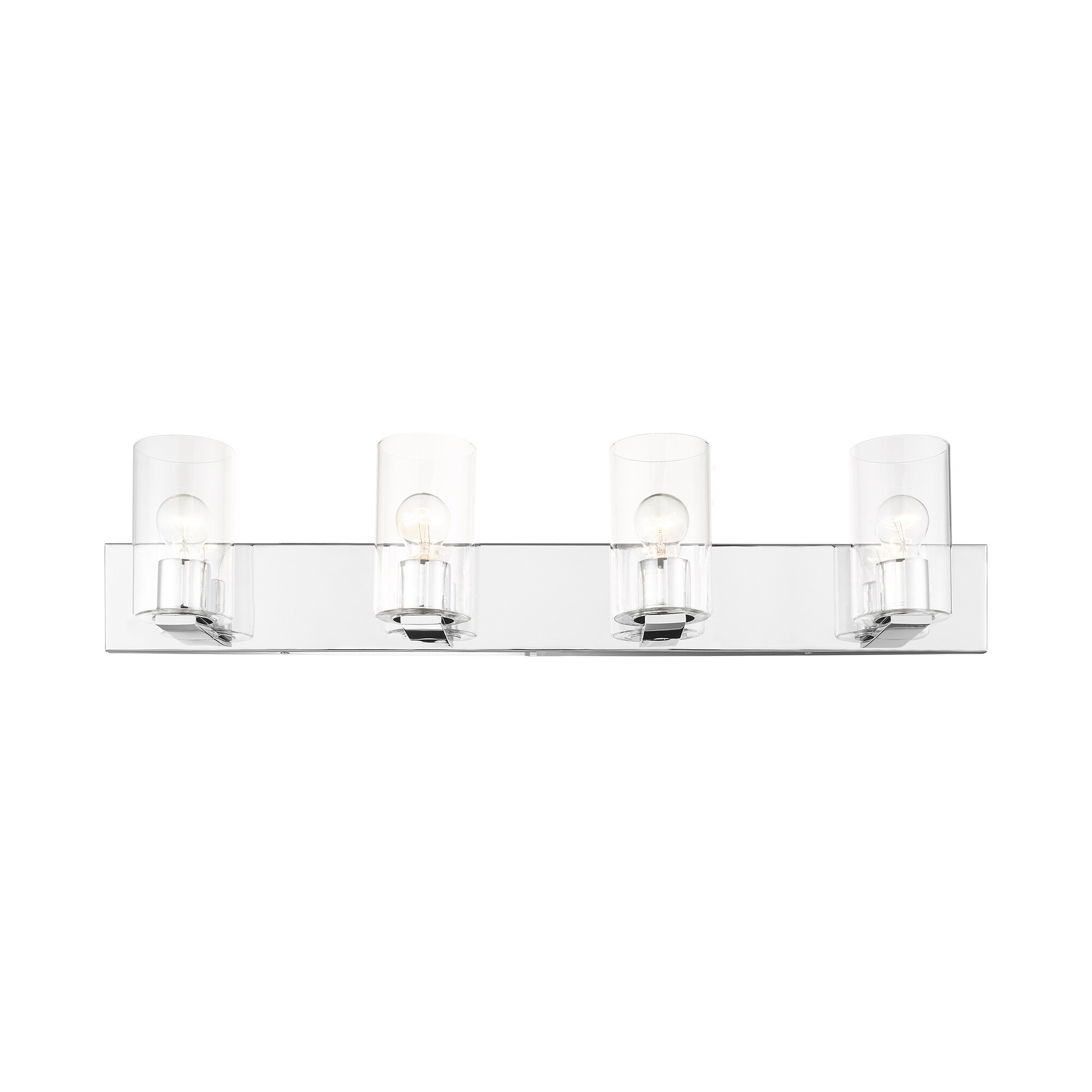 Zurich 4-Light Polished Chrome Vanity with Clear Glass