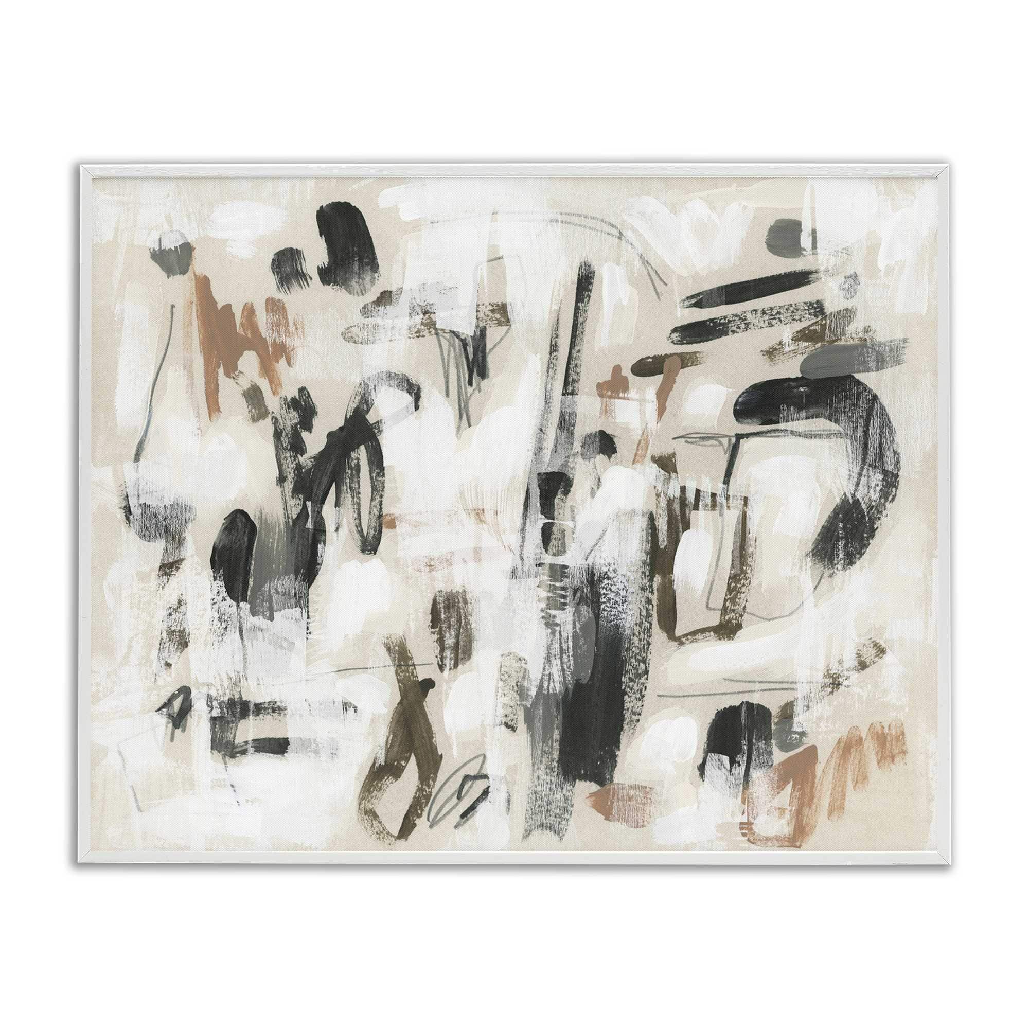 Stupell Industries BS-354-WFR-11X14 Chaotic Earthy Strokes Framed Giclee design by June Erica Vess