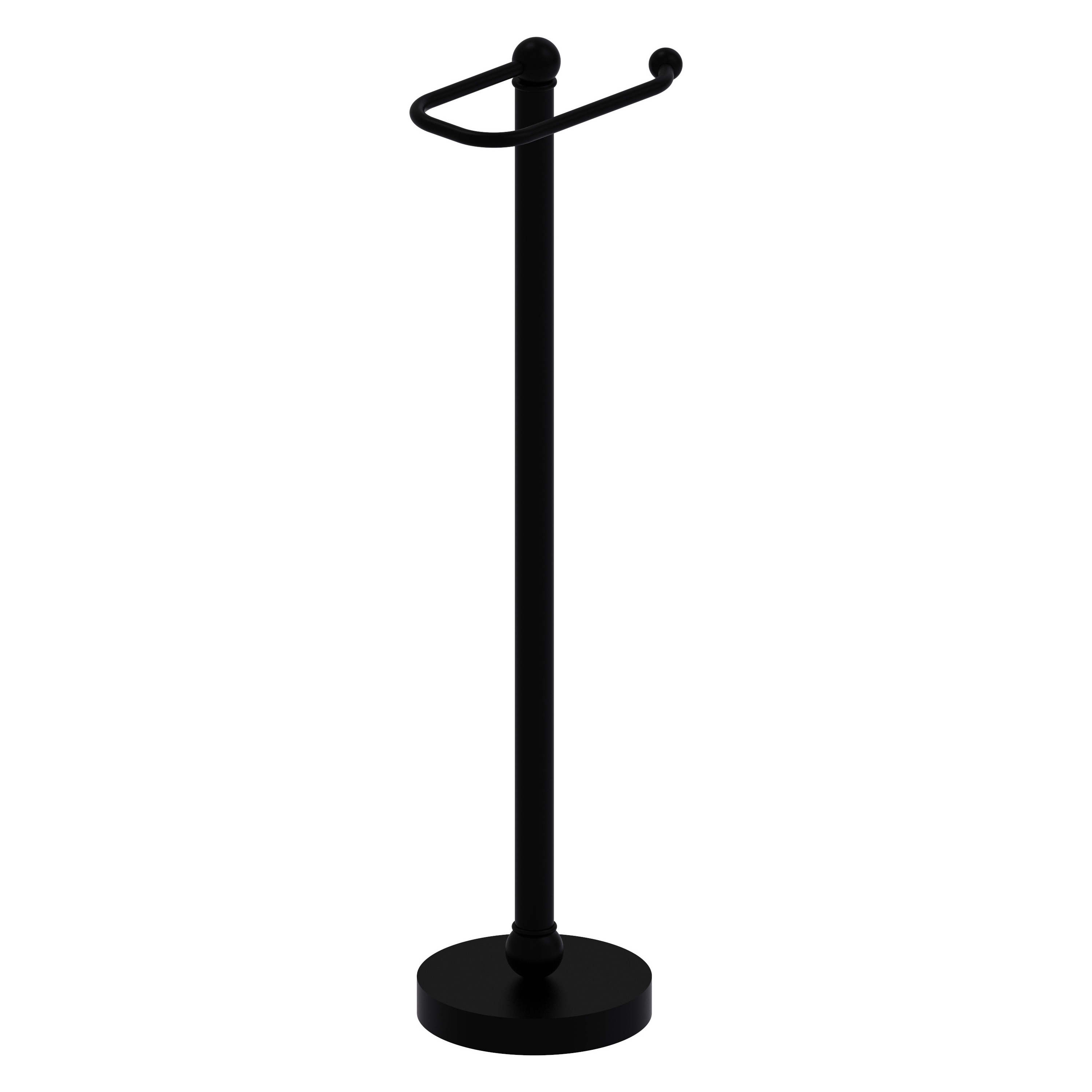 Allied Brass GL-39-BKM Matte Black Freestanding Single post Toilet Paper Holder 1 -Rolls with Storage