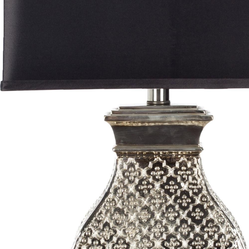Malaga 29 Inch Silver Resin Table Lamp Set with Black Shades