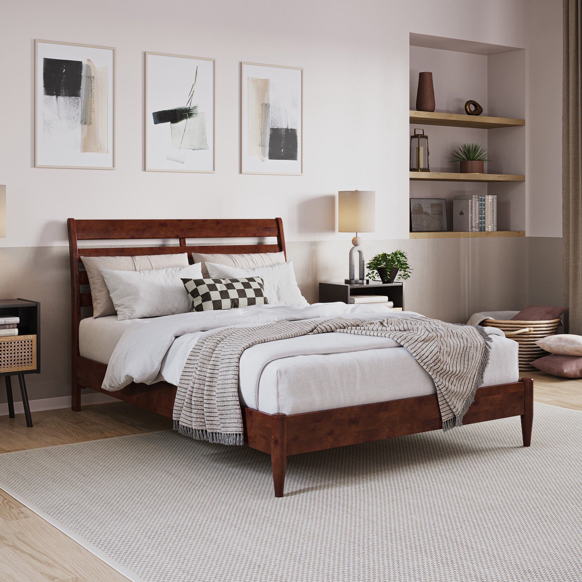 AFI AR9778034 Savannah Walnut Full Wood Low-profile Bed