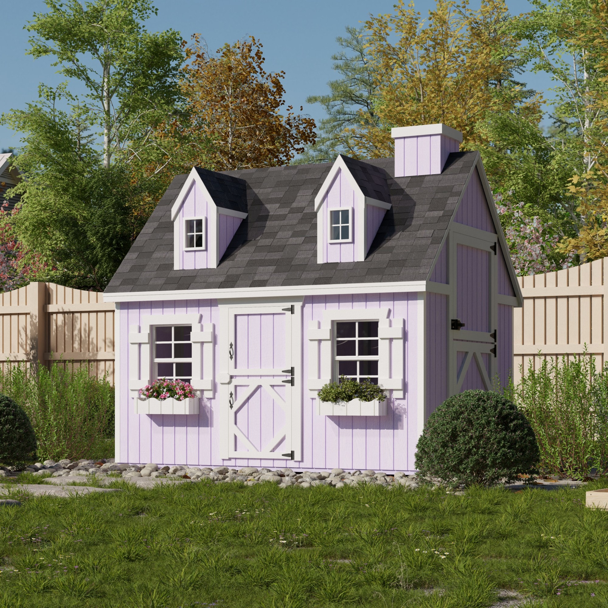 Little Cottage Co 6X8 CCP-PNK-FK-LFT playhouses - View #2