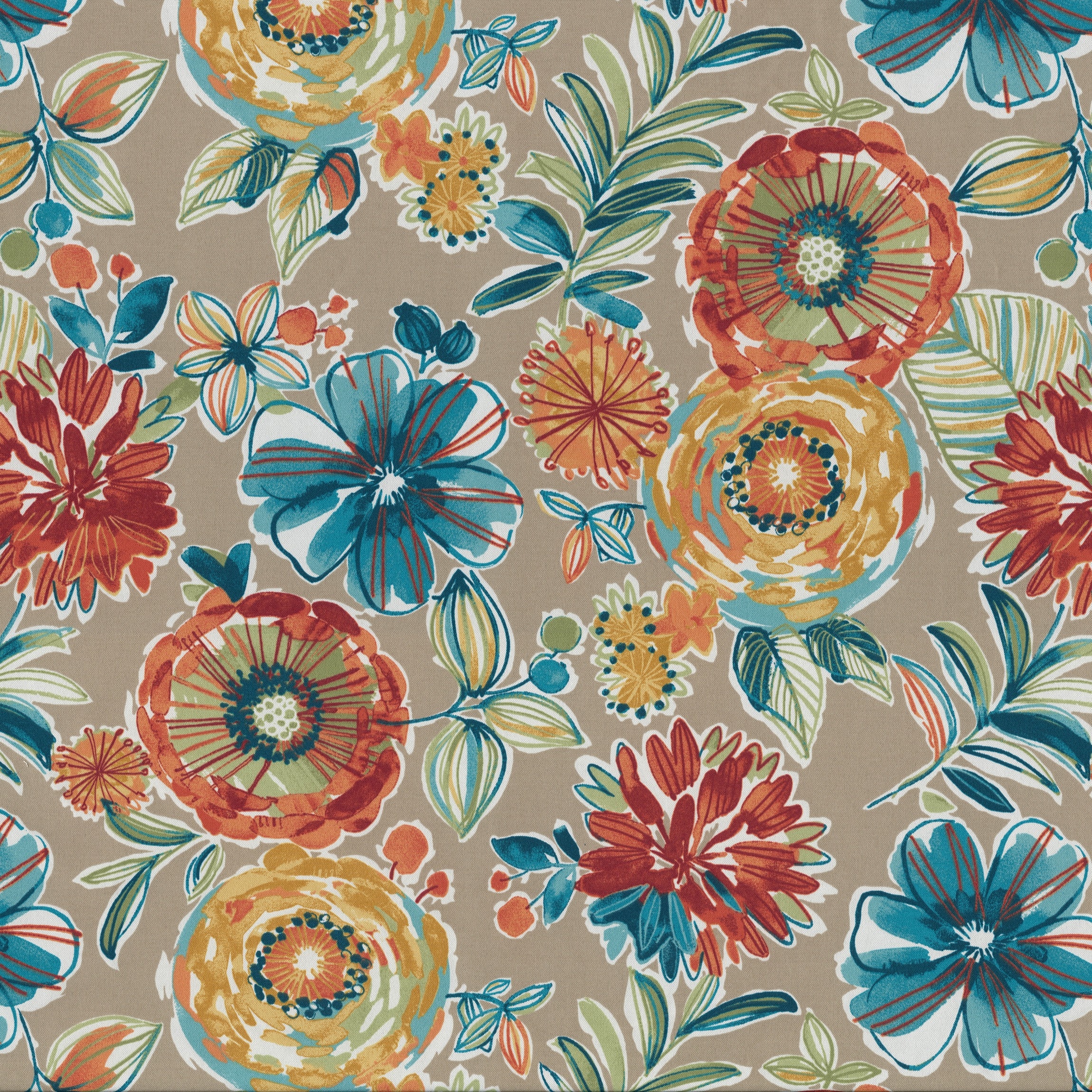Colsen Sonoma Floral Outdoor Seat Cushions, Set of 2 - Tan & Multicolor