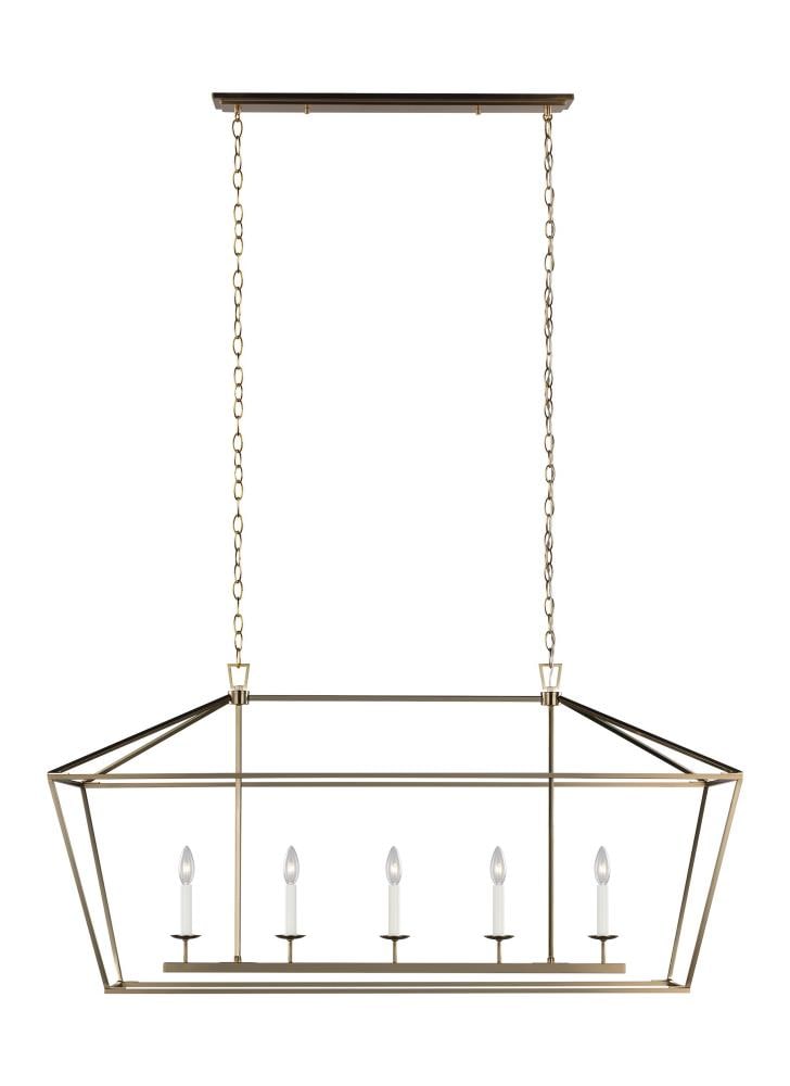Generation Lighting 6692605-848 Dianna 5 -Light Satin Brass Transitional For Use in Dining Rooms, Foyers, Kitchens, Chandelier
