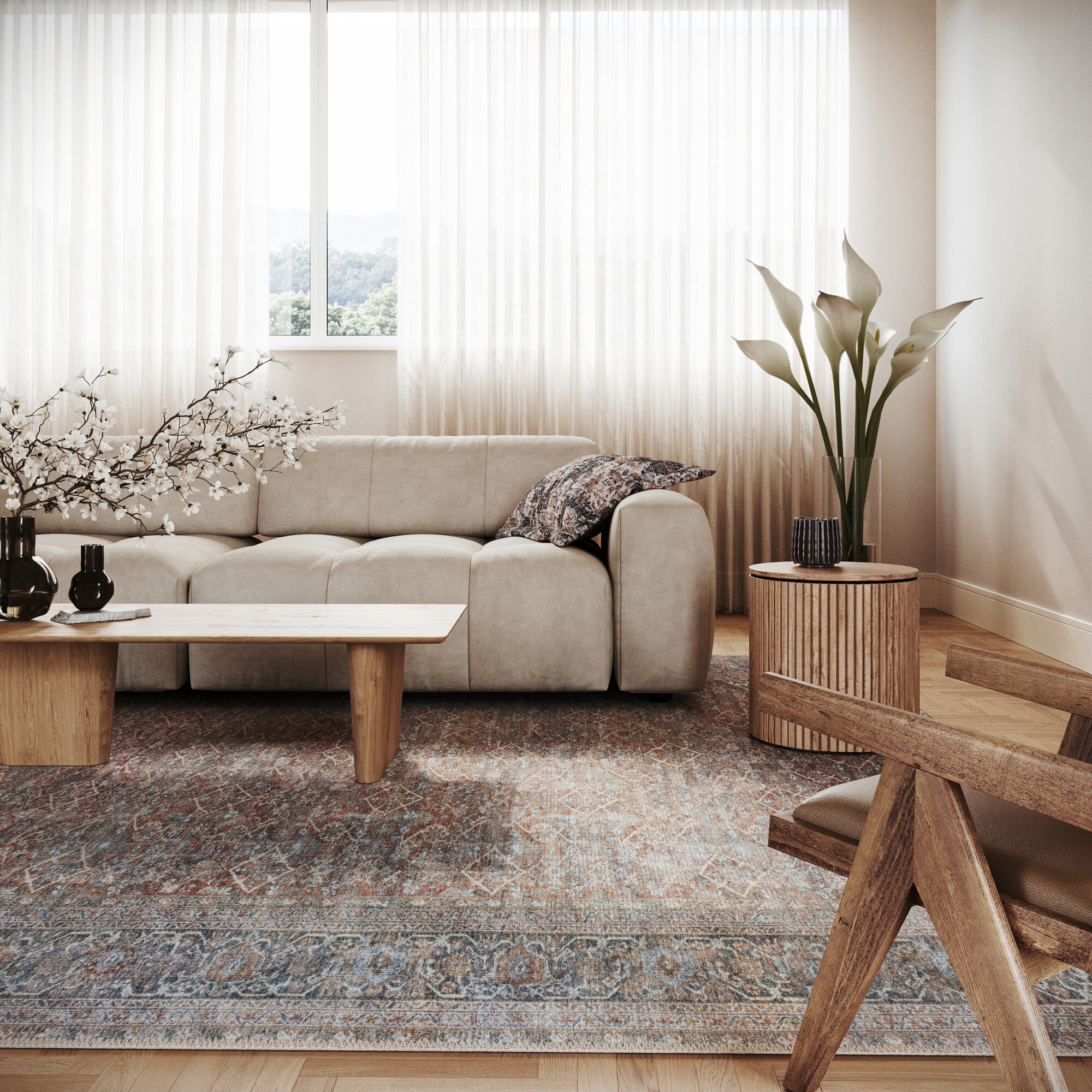 nuLOOM 200NHIR05A-406 Omariah Vintage and Distressed Washable Rug