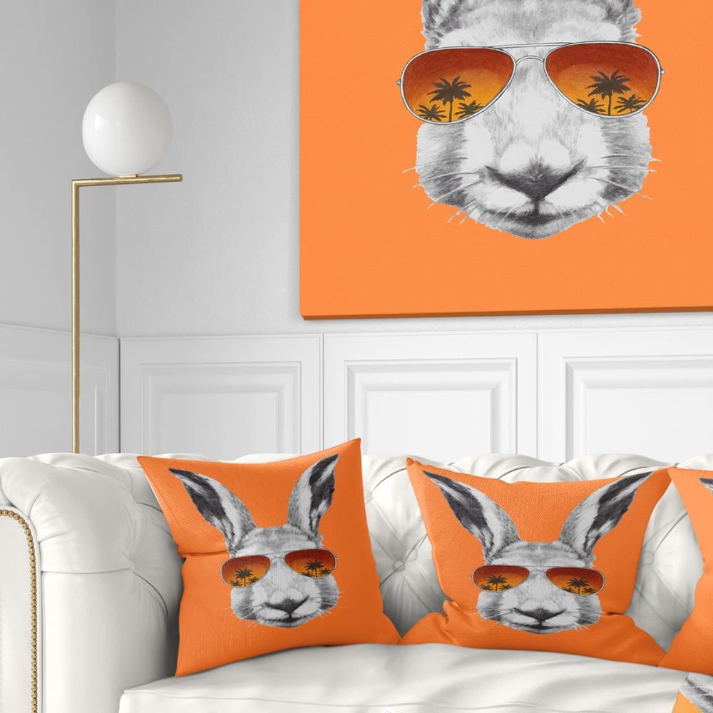 Designart CU13187-18-18 18-in x 18-in Orange Indoor Decorative Pillow