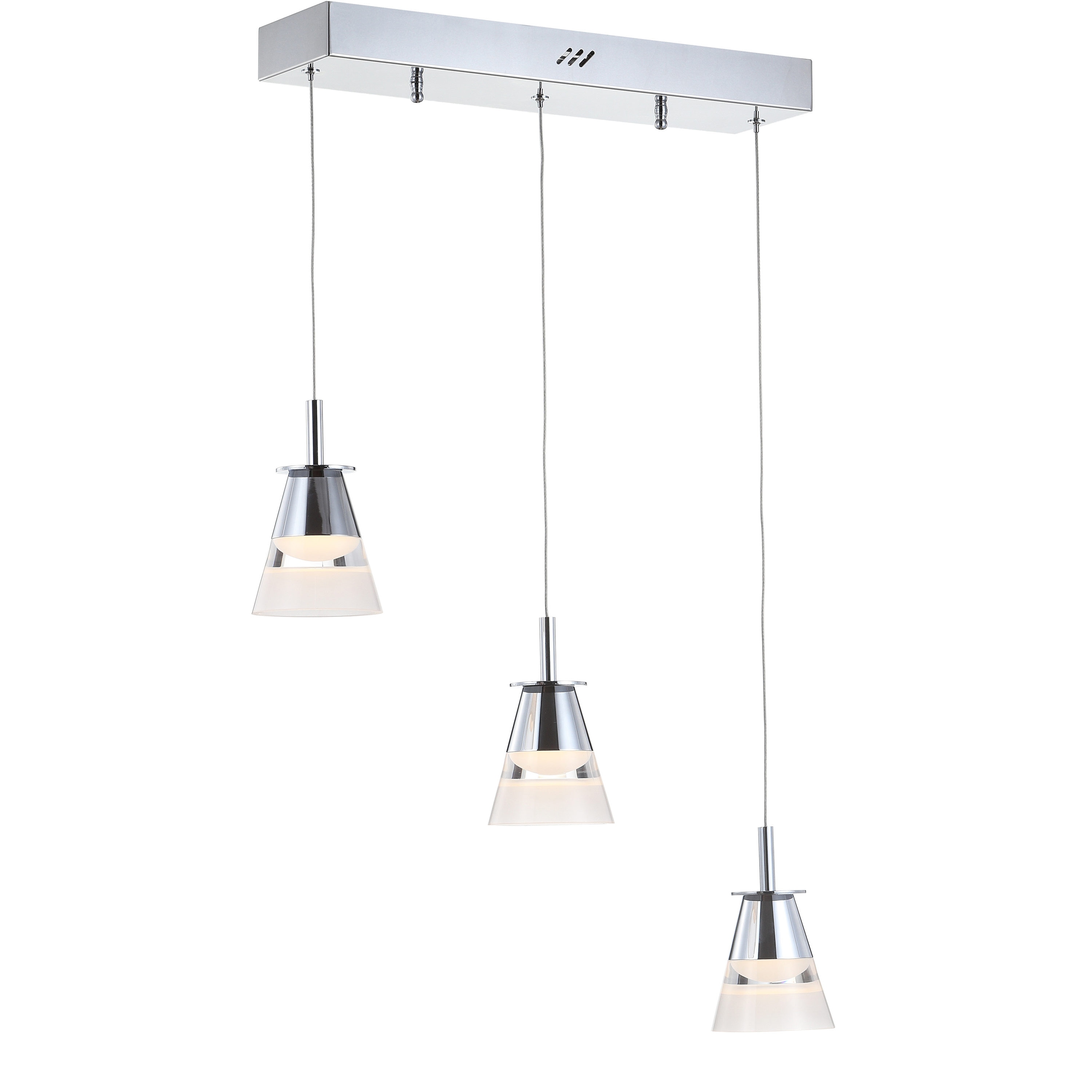 Alain 19.5" Chrome Glass LED Pendant Light