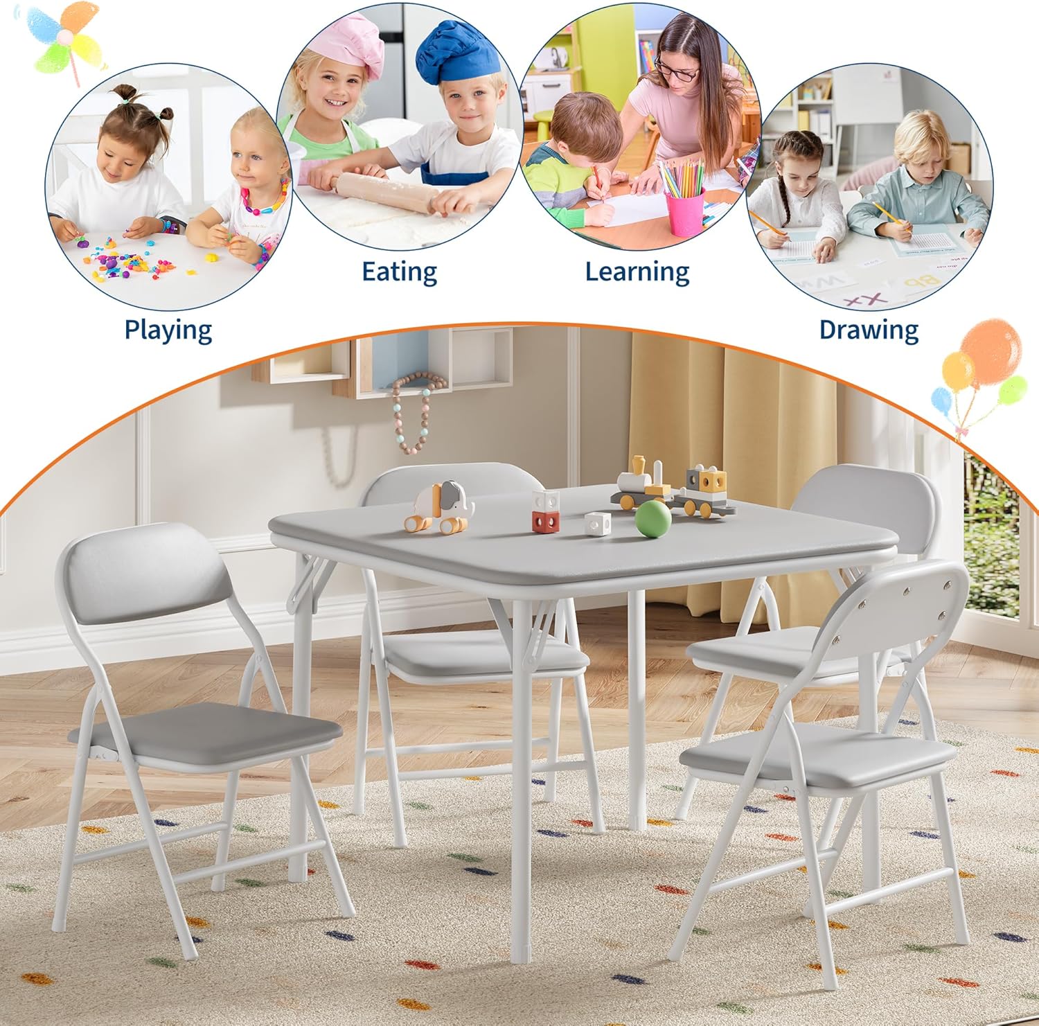 Qeetex DHZ-PHK-33U83BPF Folding-Furniture-Sets - View #6