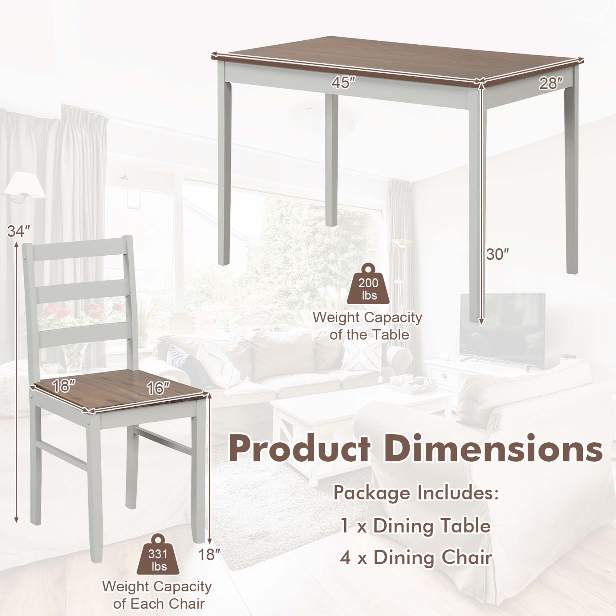 Goplus LWS00433 Dining-Sets - View #2