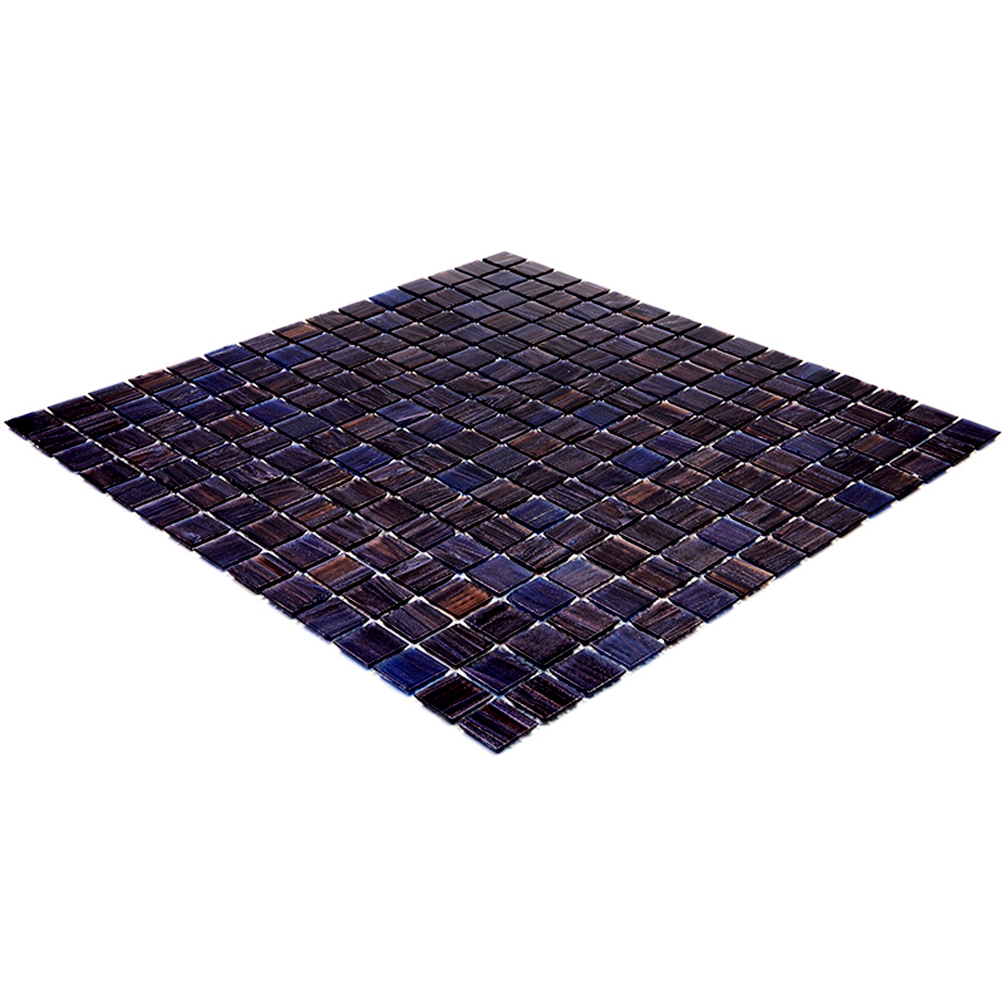 Celestial Deep Indigo Blue Iridescent Glass Mosaic Tile