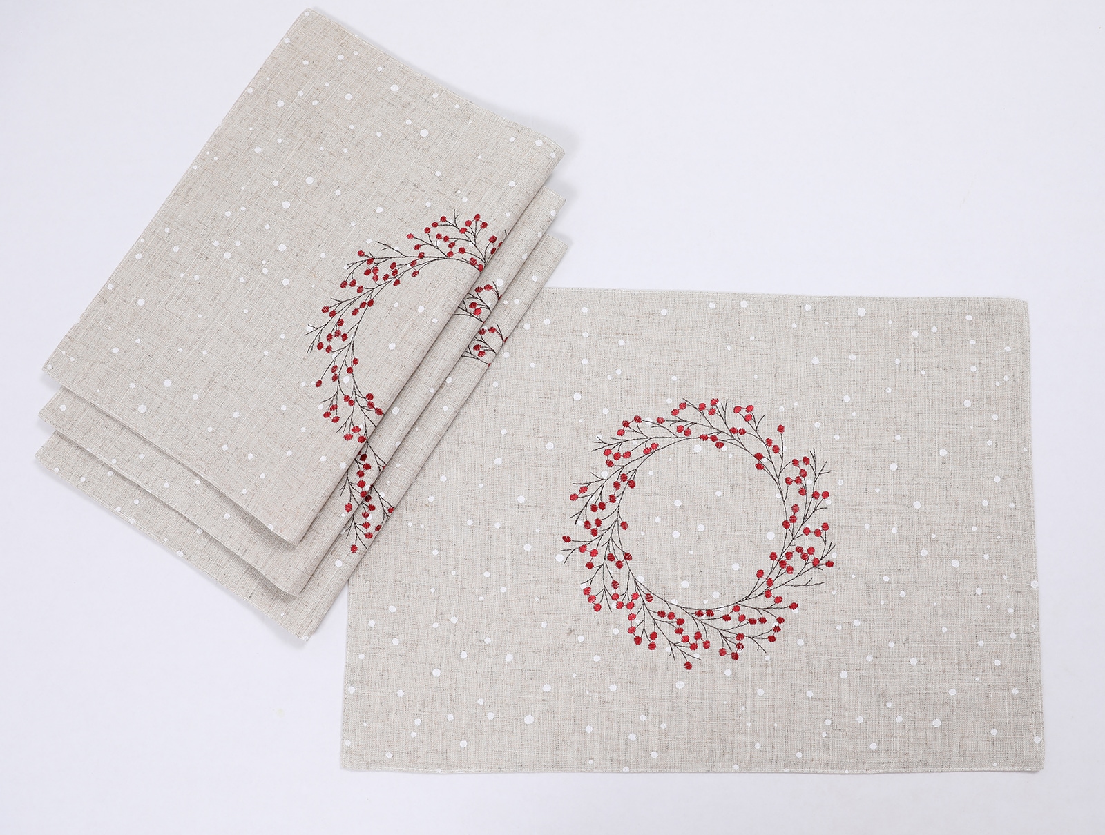 XIA Home Fashions XD198211420LN 14-Inches Tabletop Decoration Holly 4 -Pack Christmas Decor