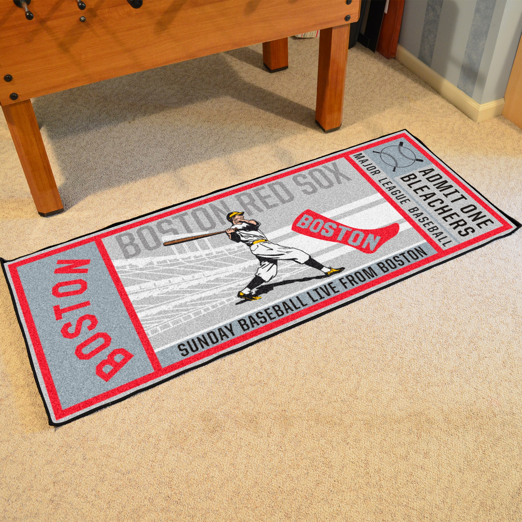 FANMATS MLB Retro Ticket Runner x Gray Indoor Solid Runner Rug in the  Rugs department at