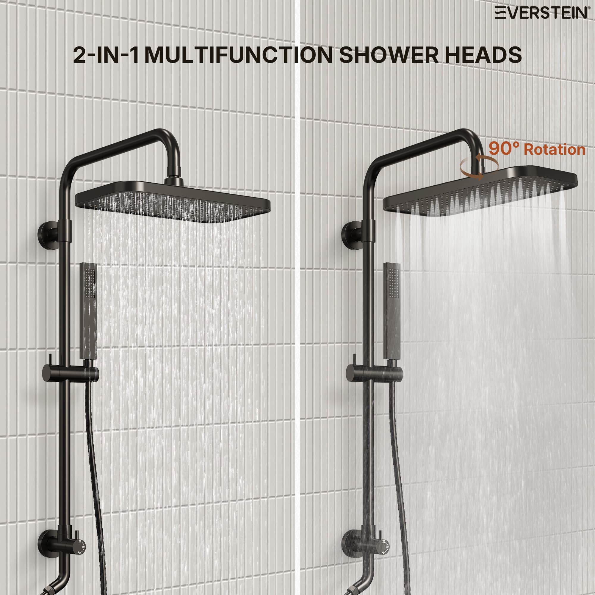 EVERSTEIN SFS-1329R-BK Showerhead-Bar-Panels - View #8