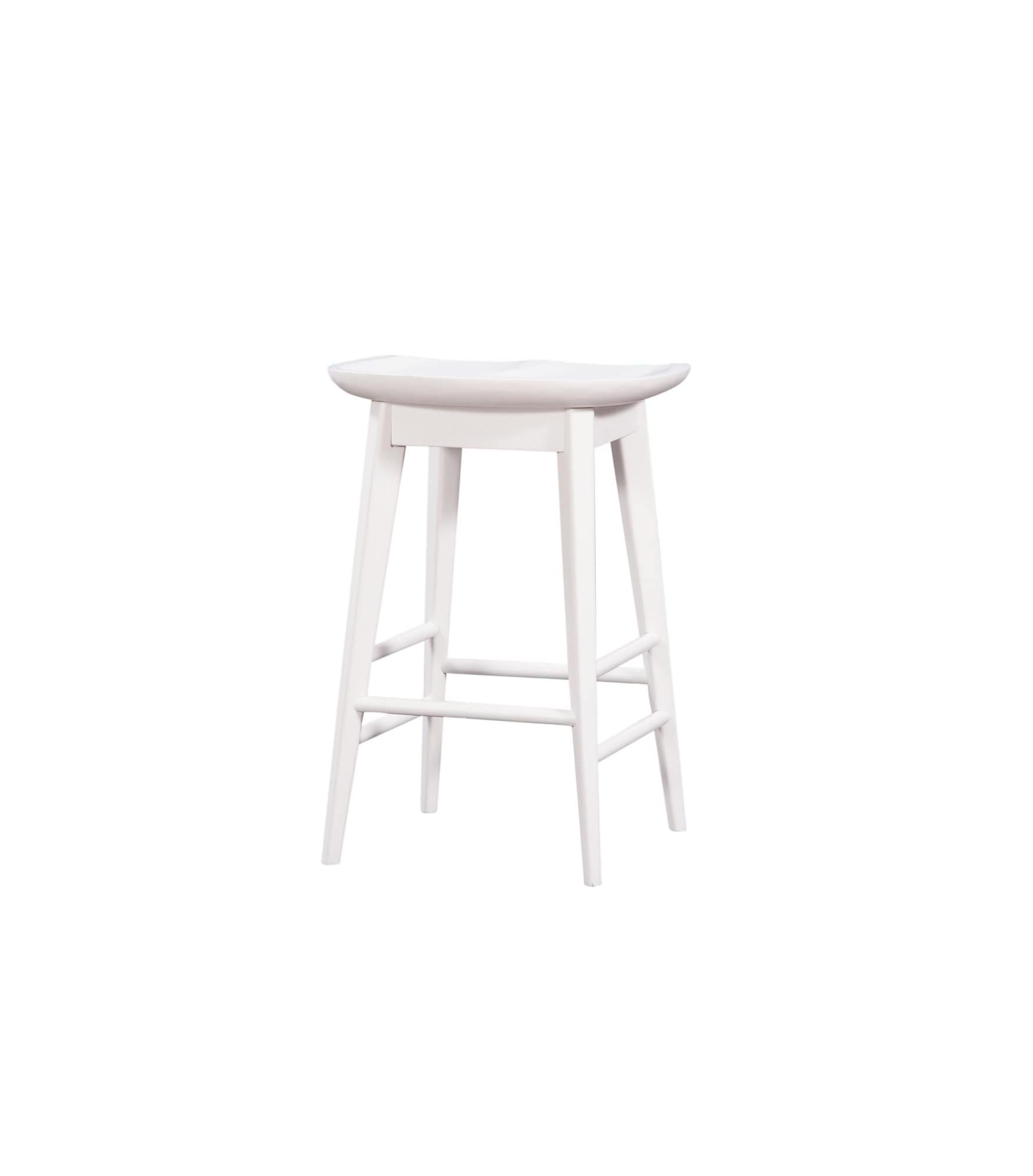 Hilton 24" White Solid Acacia Transitional Counter Stool