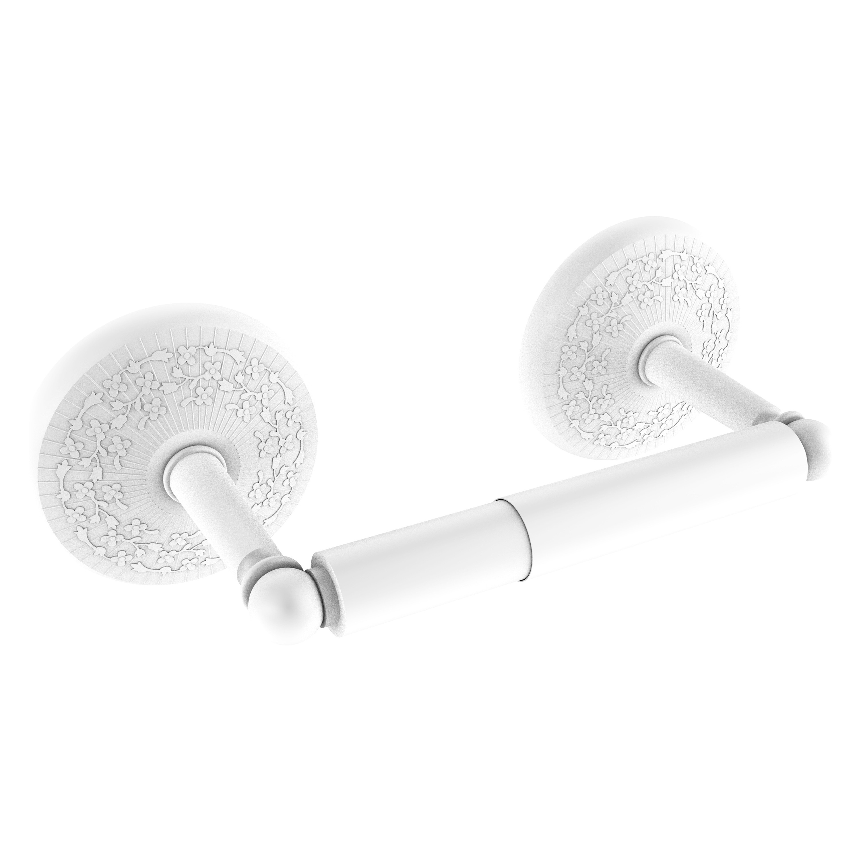 Allied Brass MC-24-WHM Monte Carlo Matte White Wall mount Double post Toilet Paper Holder 1 -Rolls with Storage