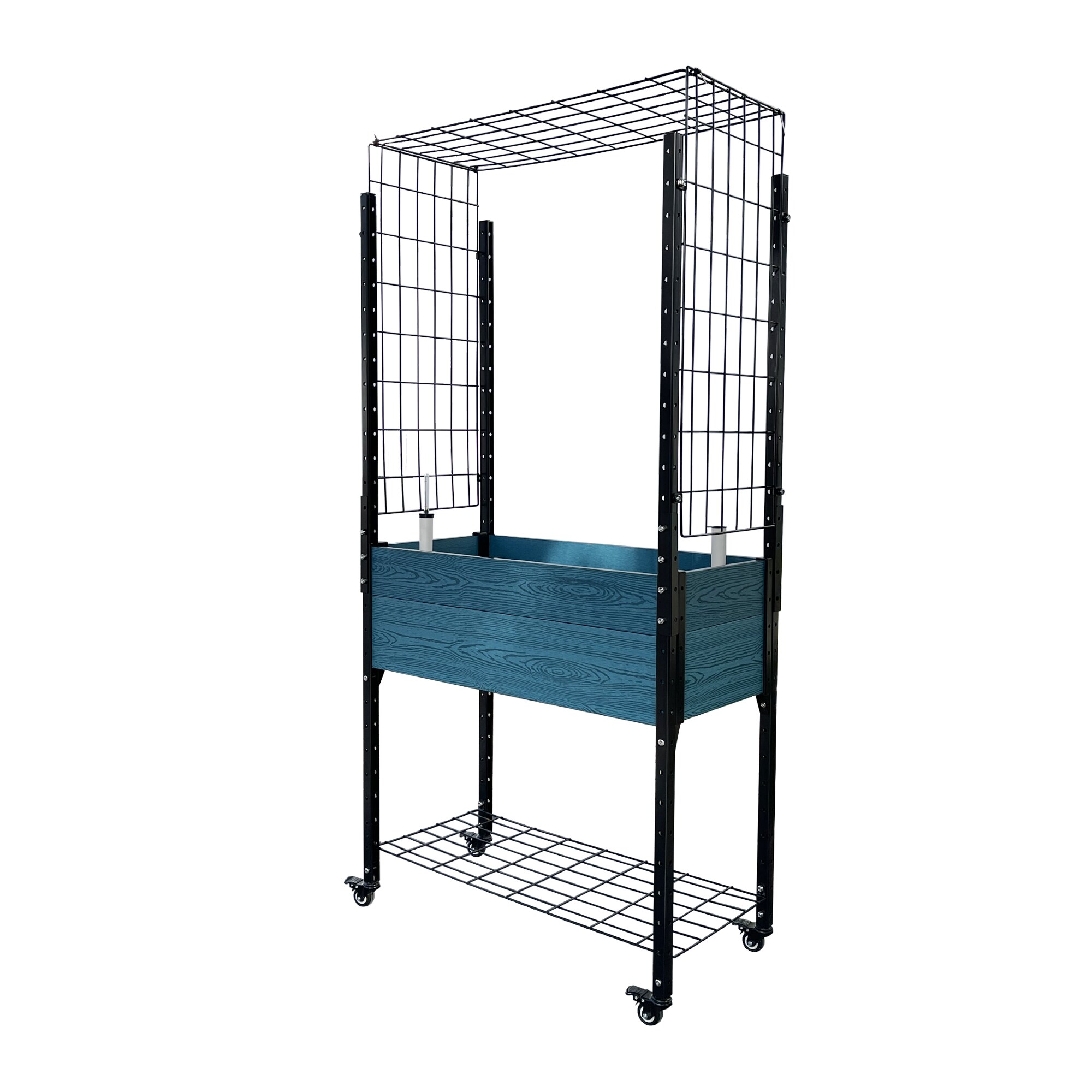Everbloom K2302 18-Inches W x 36-Inches L x 72-Inches H Elevated Blue Composite Raised Garden Bed