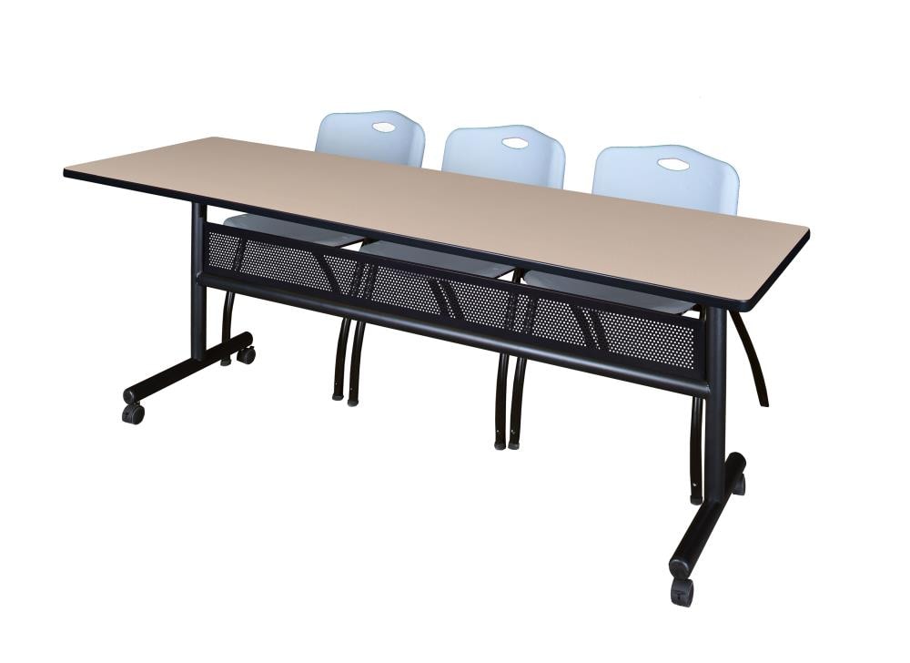 Regency MKFTM8424BE47GY Training Off-white 4-Person Training Table (84-in W x 29-in H)
