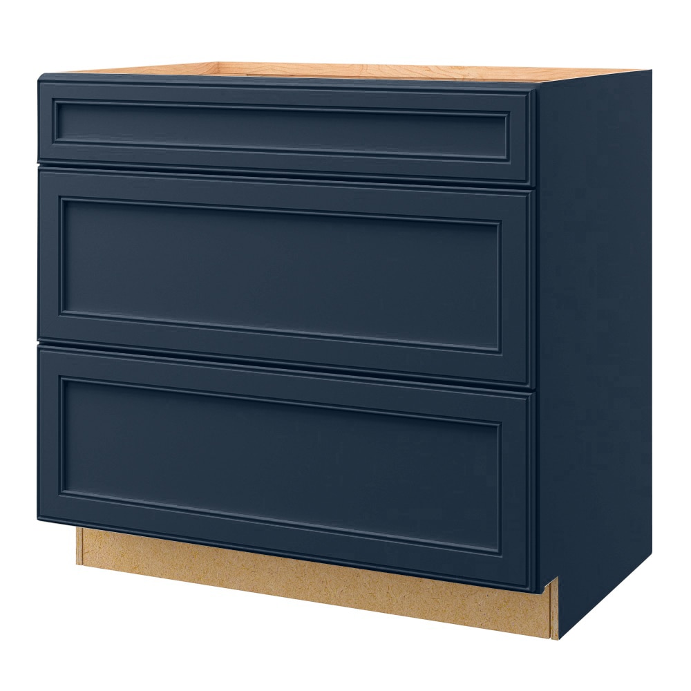 allen + roth 21363SH Southam 36-in W x 34.5-in H x 24-in D Navy 3 -Drawers Drawer Drawer base Fully assembled Cabinet (Recessed Panel Square)