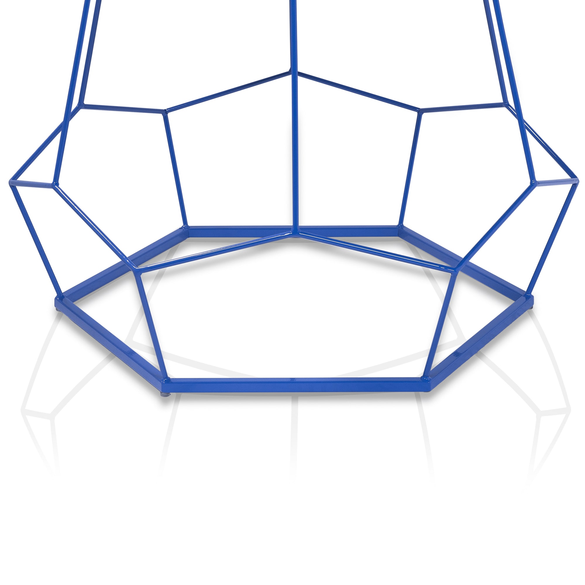 Rittan Blue Steel Hexagon Mirrored Nesting Tables Set