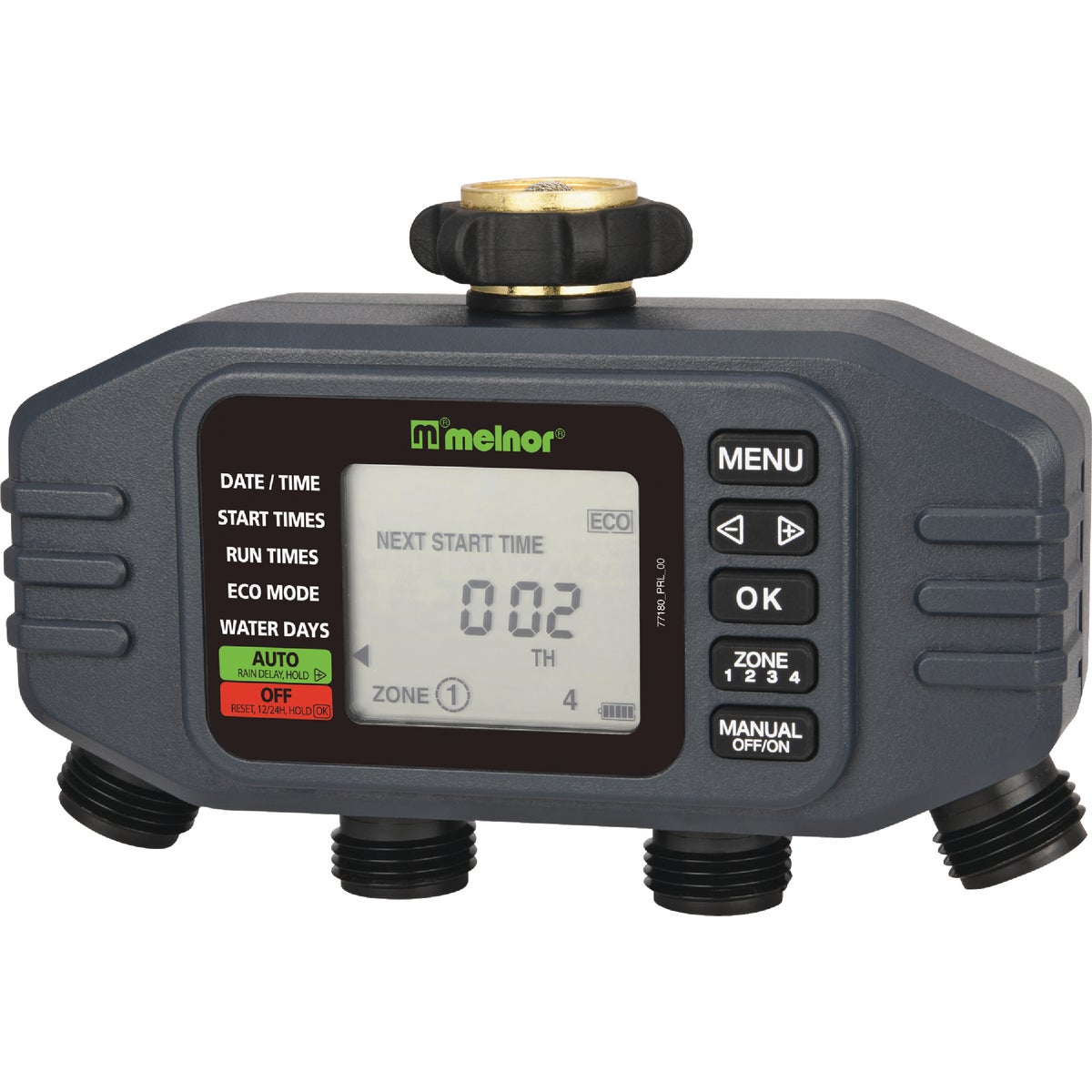 Melnor 73280 4-Zone Digital Water Hose Timer Black/Gray in the
