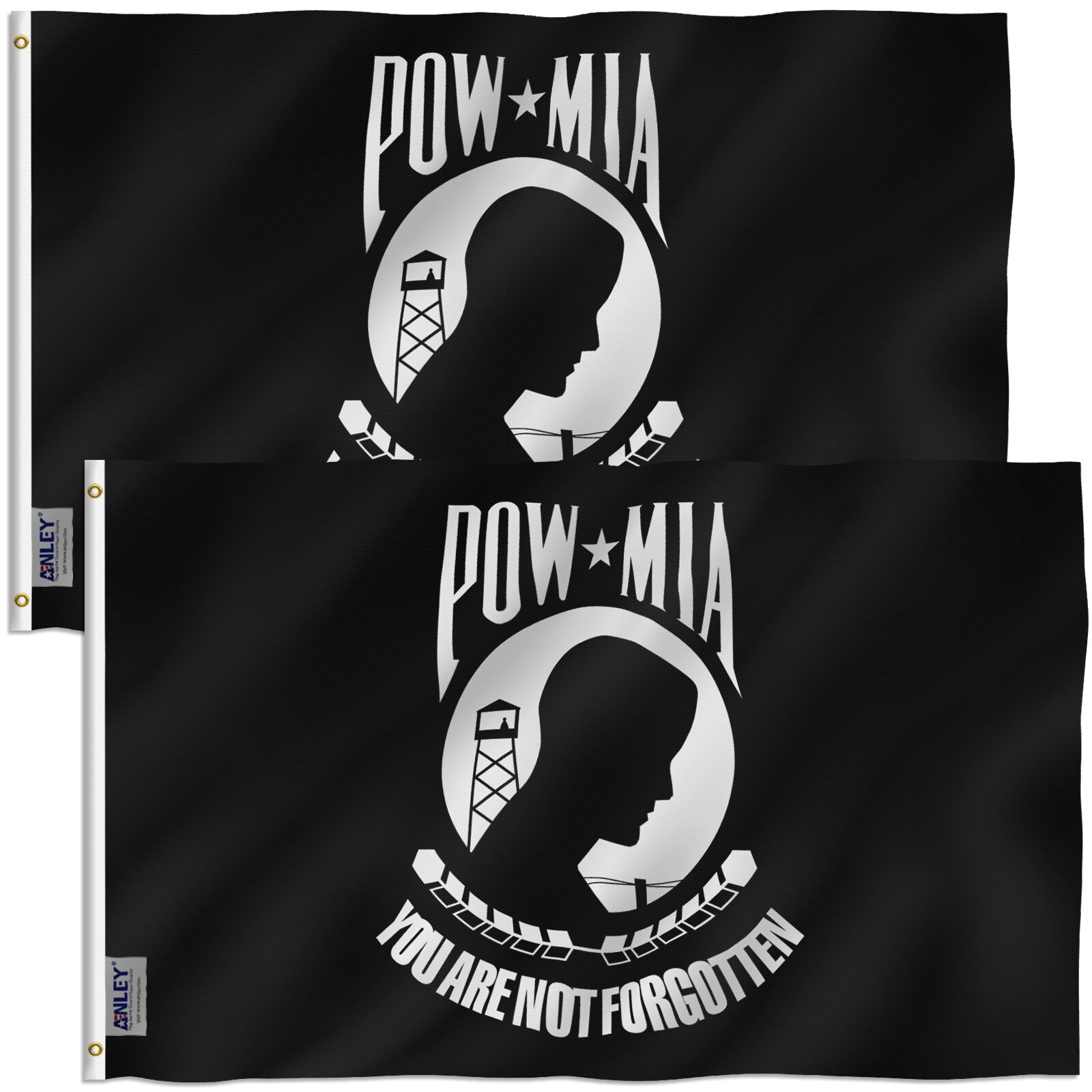 POW MIA Flag 3x5 Red White And Blue American Flag Not Forgotten 
