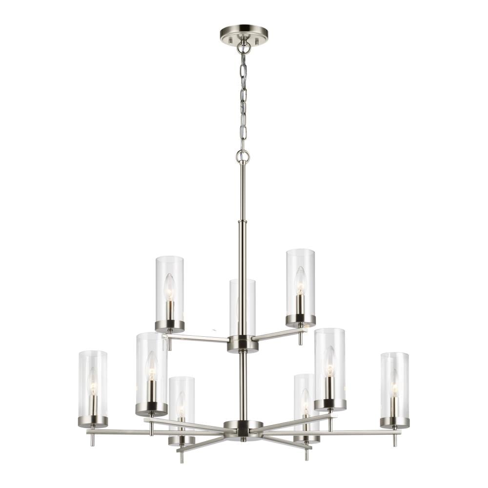 Generation Lighting 3190309EN-962 Zire 9 -Light Brushed Nickel Modern/contemporary For Use in Dining Rooms, Foyers, Kitchens, Chandelier