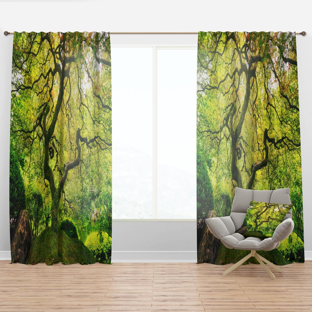 Designart CTN6494-52-90 90-in Green Room darkening Thermal lined Rod pocket Single curtain panel