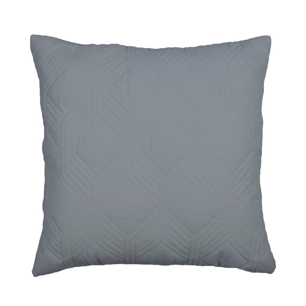 Fan Motif White & Black Quilted Pillow Cover, 18x18