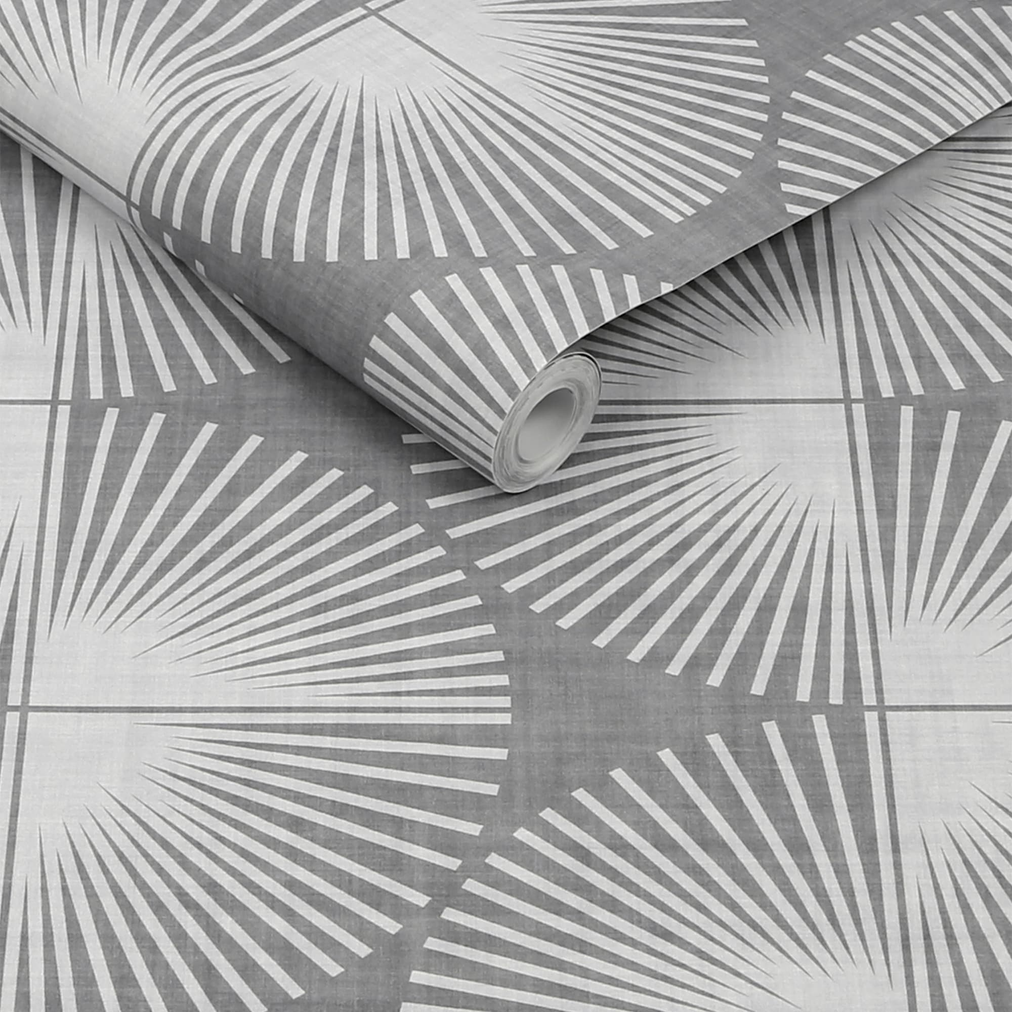 Gray and Ivory Geometric Peel and Stick Wallpaper
