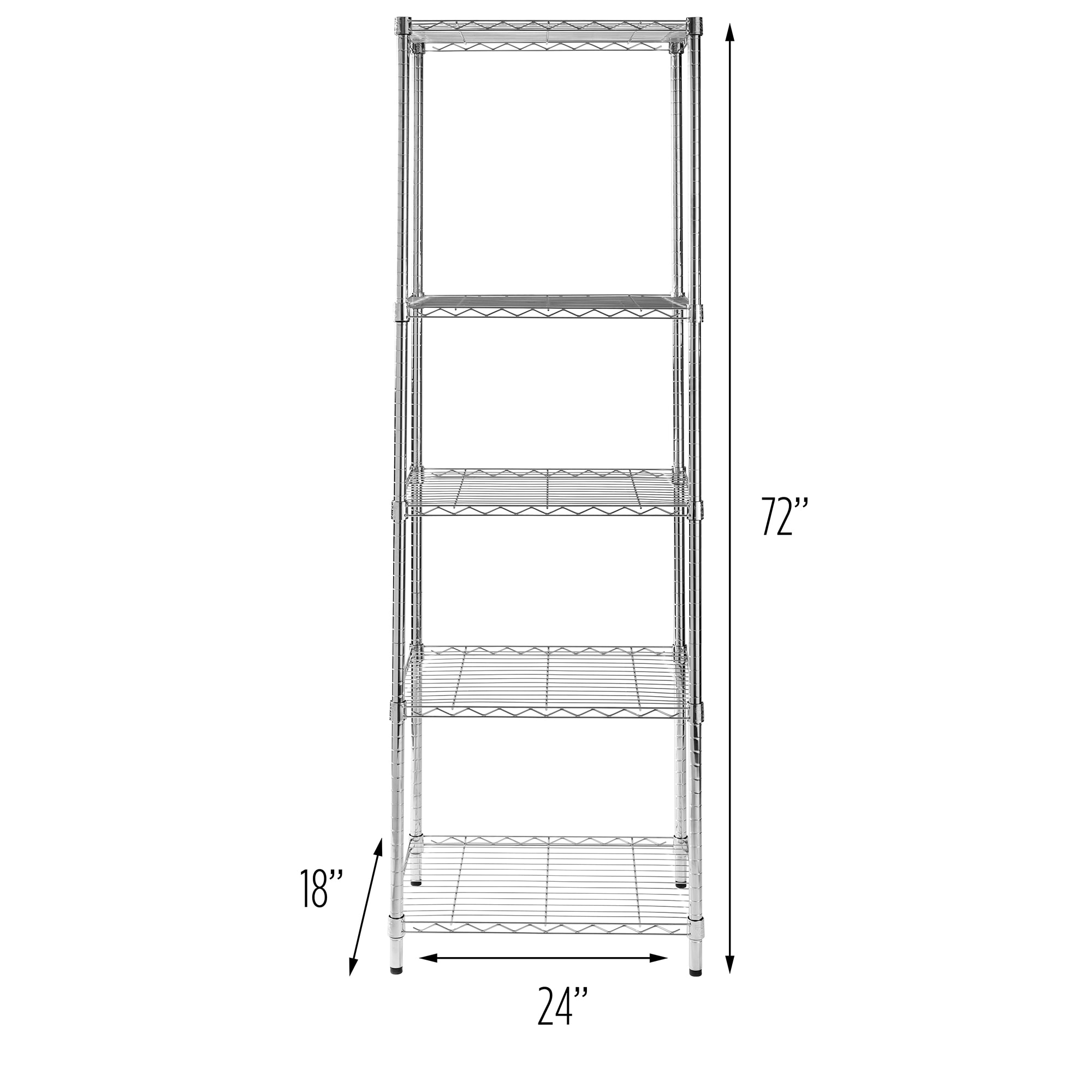 Honey-Can-Do Chrome 5-Tier Adjustable Kids Storage Shelving Unit