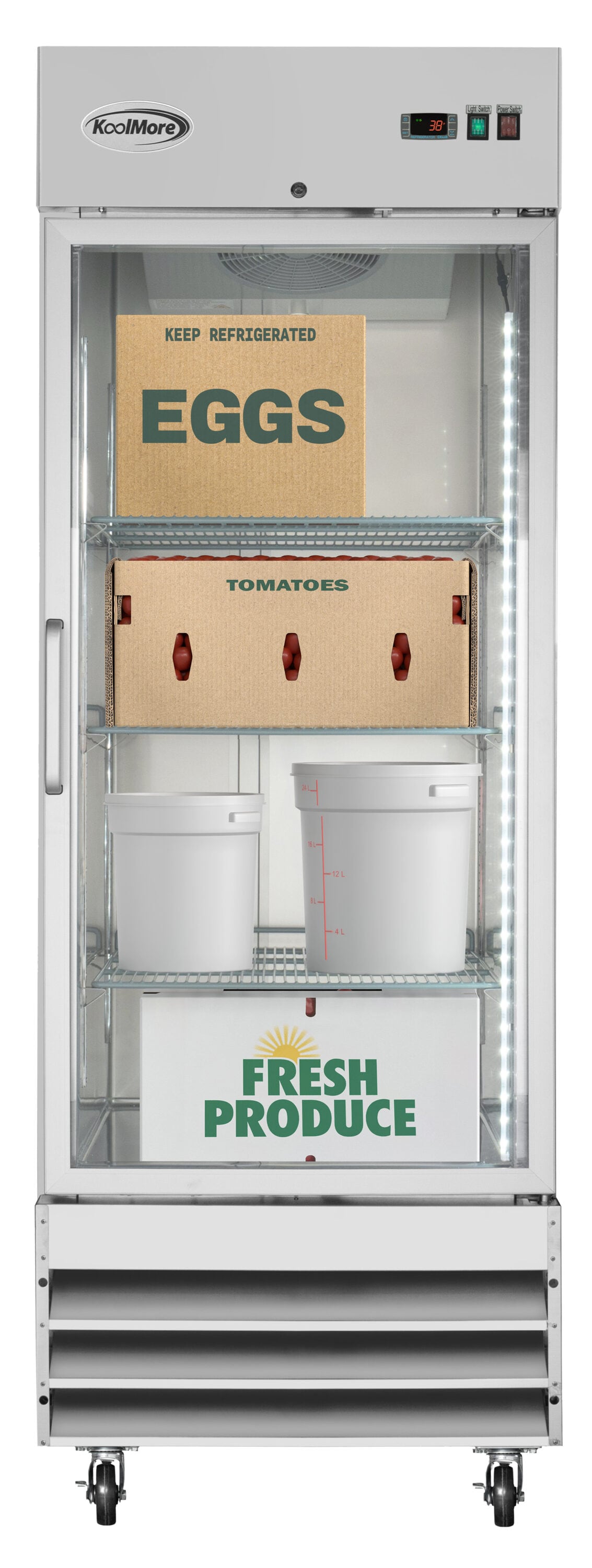 KoolMore R29-1G 23-Cu. Feet Commercial Refrigerators Glass -Door Reach-In ( Stainless Steel )