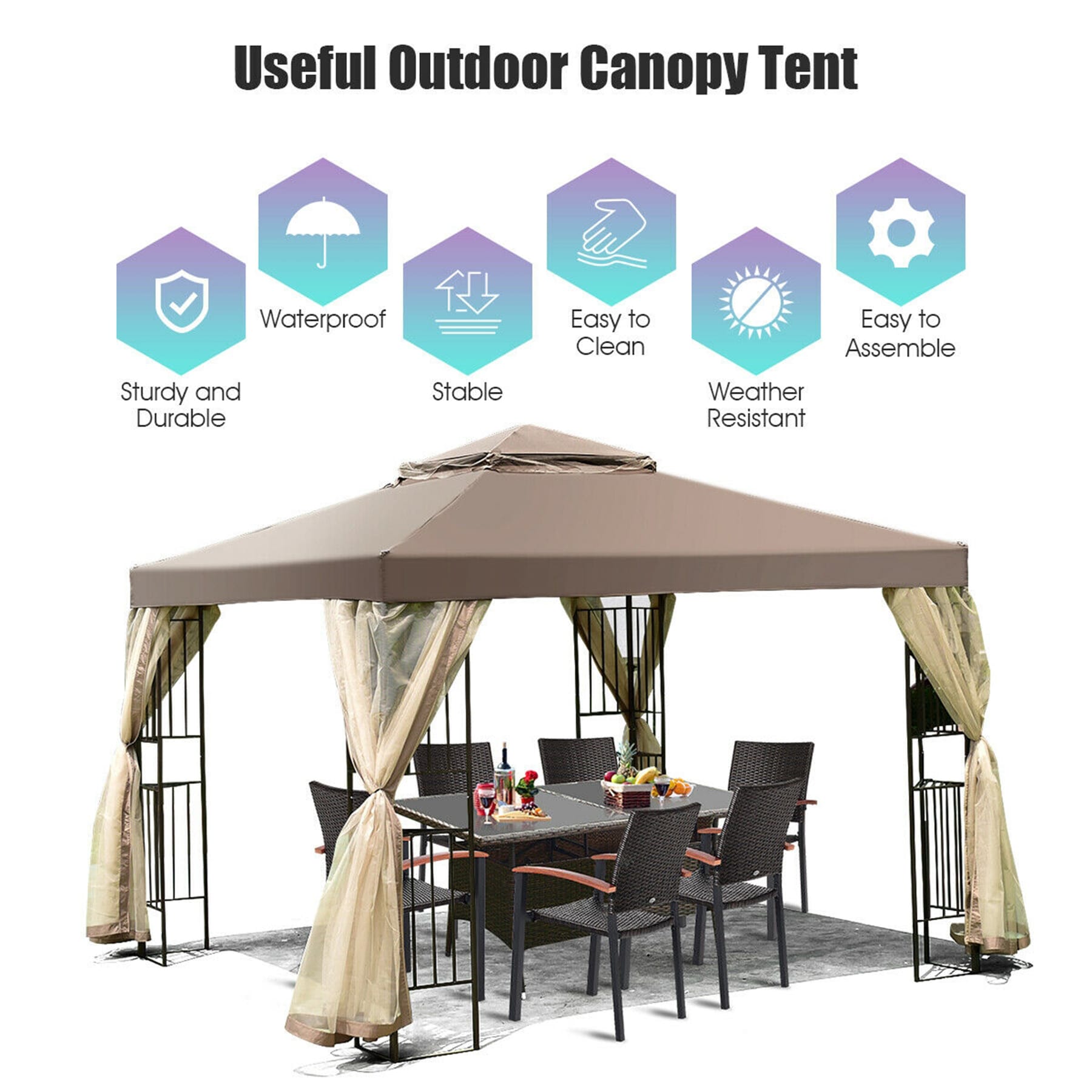 Forclover ASE-224BG Wood-Resin-Gazebos - View #5