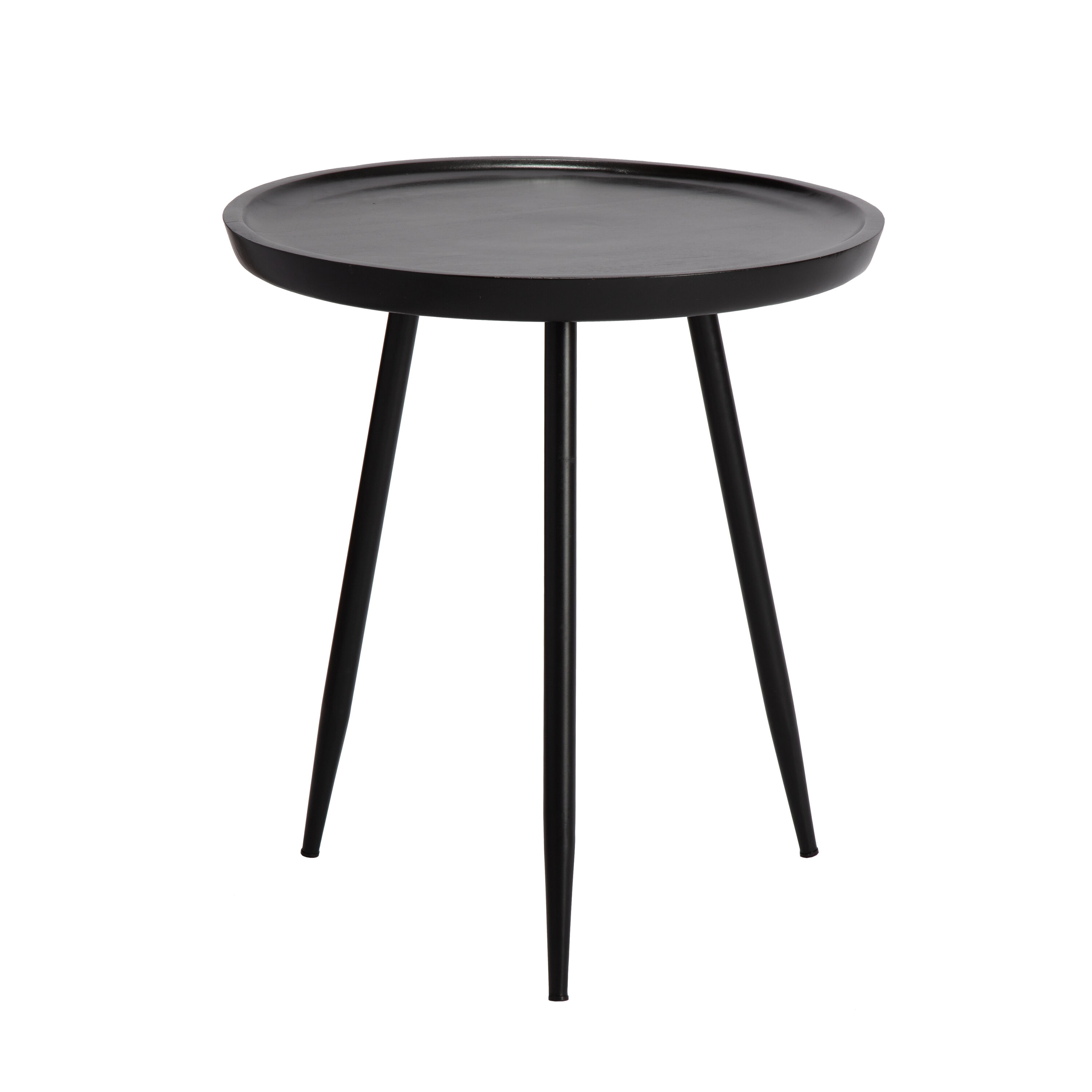 MH LONDON MH-TB-893 Izzie 21-Inches W x 23-Inches H Black Wood Round Midcentury End Table Assembly Required