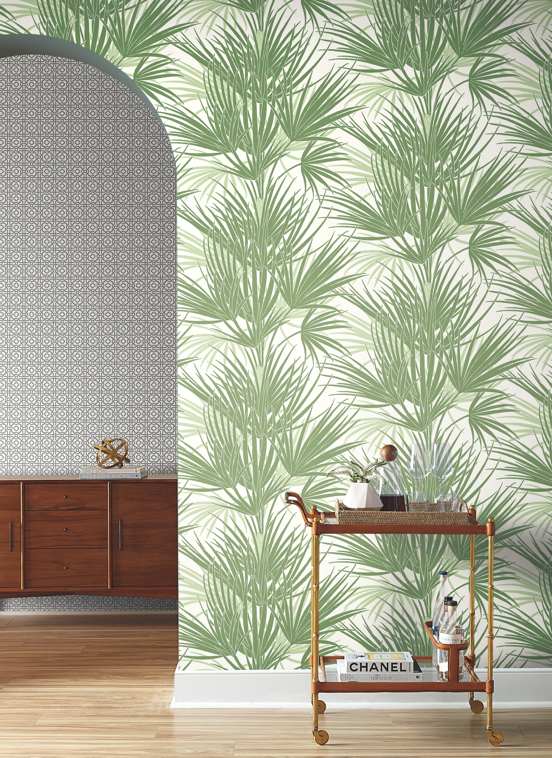 York Wallcoverings SS2540 Silhouettes 56.4-Sq. Feet Green Non-woven Ivy/Vines Prepasted Water Activated Paste Wallpaper
